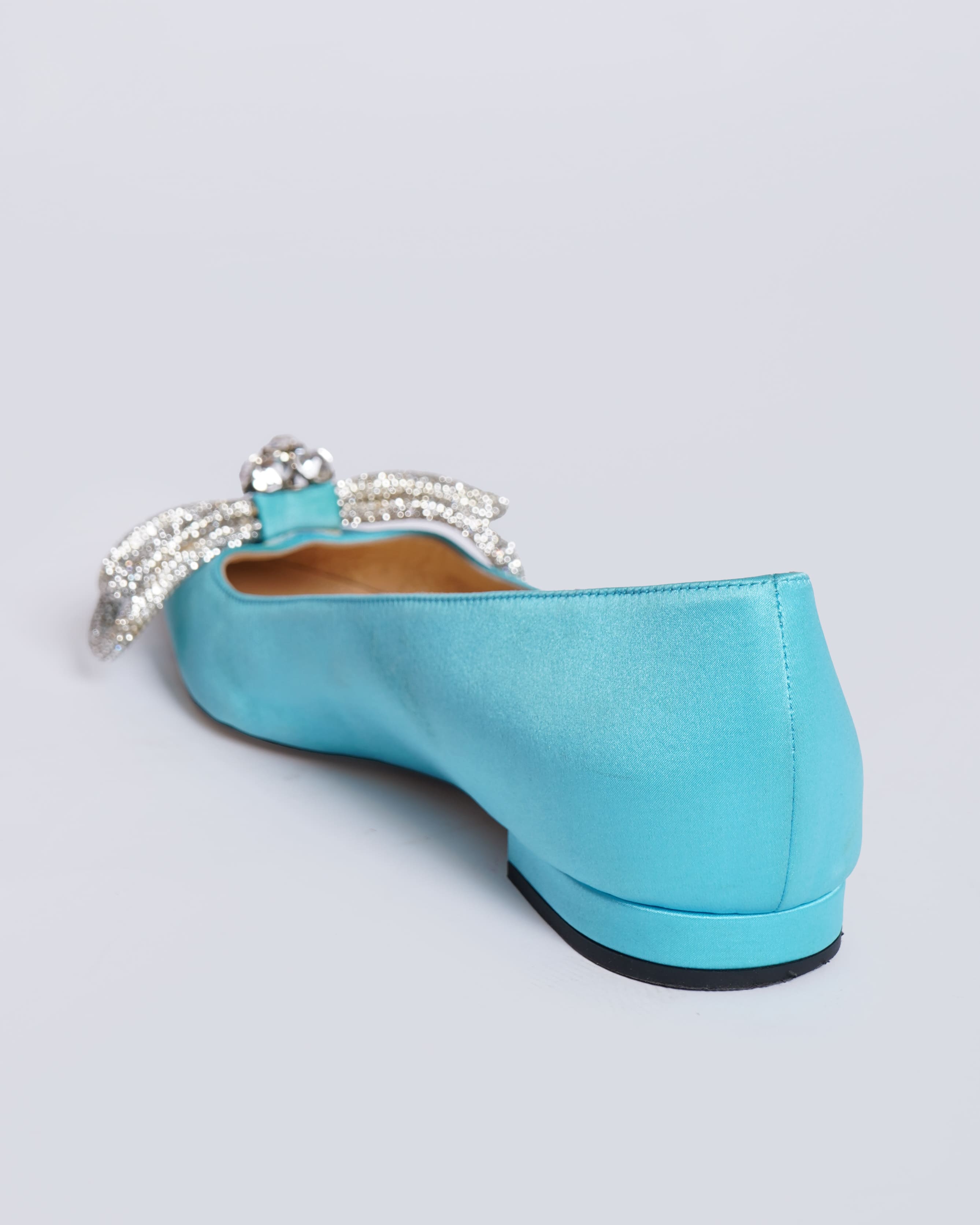 Mach & Mach Crustal Embellished Satin Mules