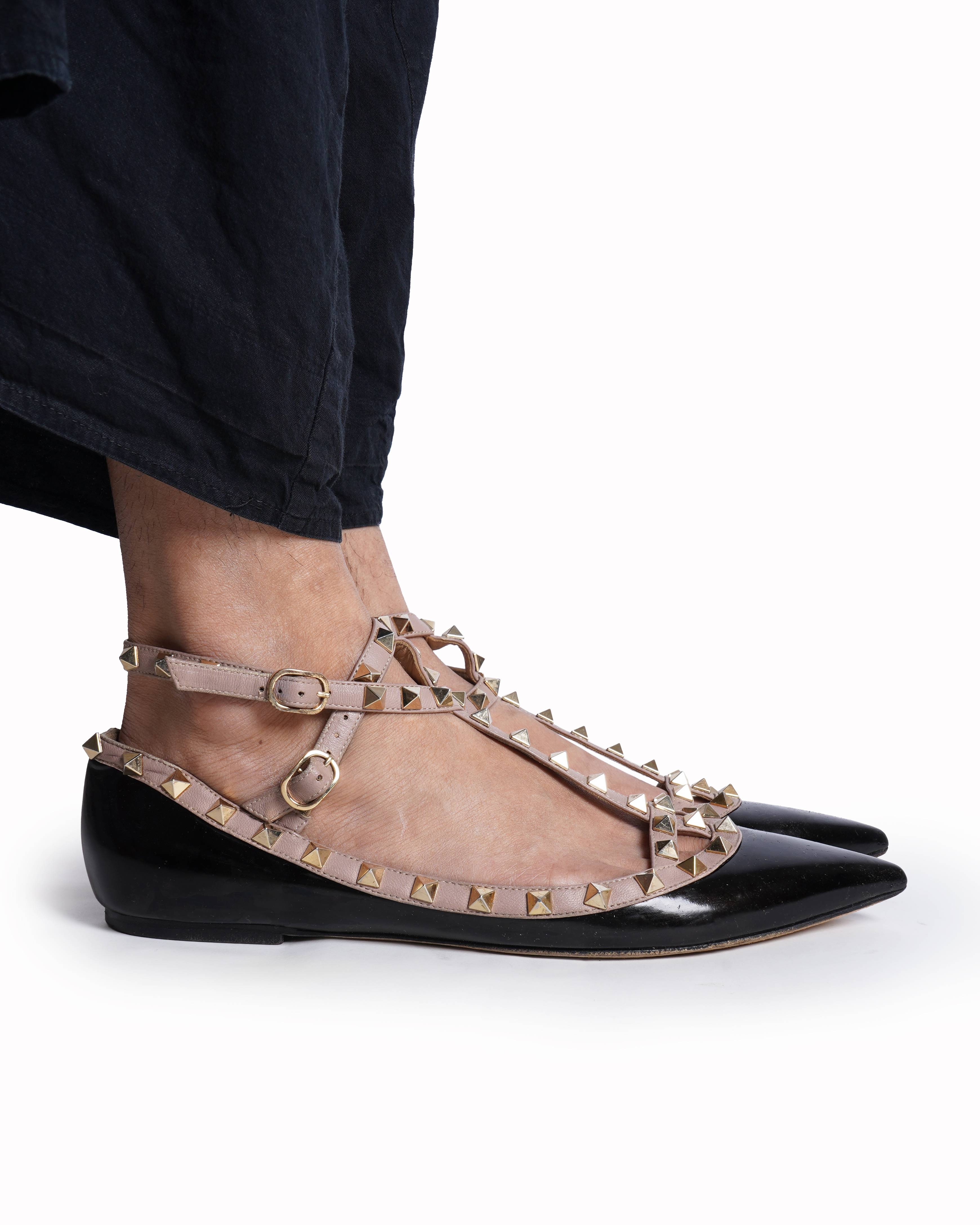 Valentino Rock Stud pointed toe Flats