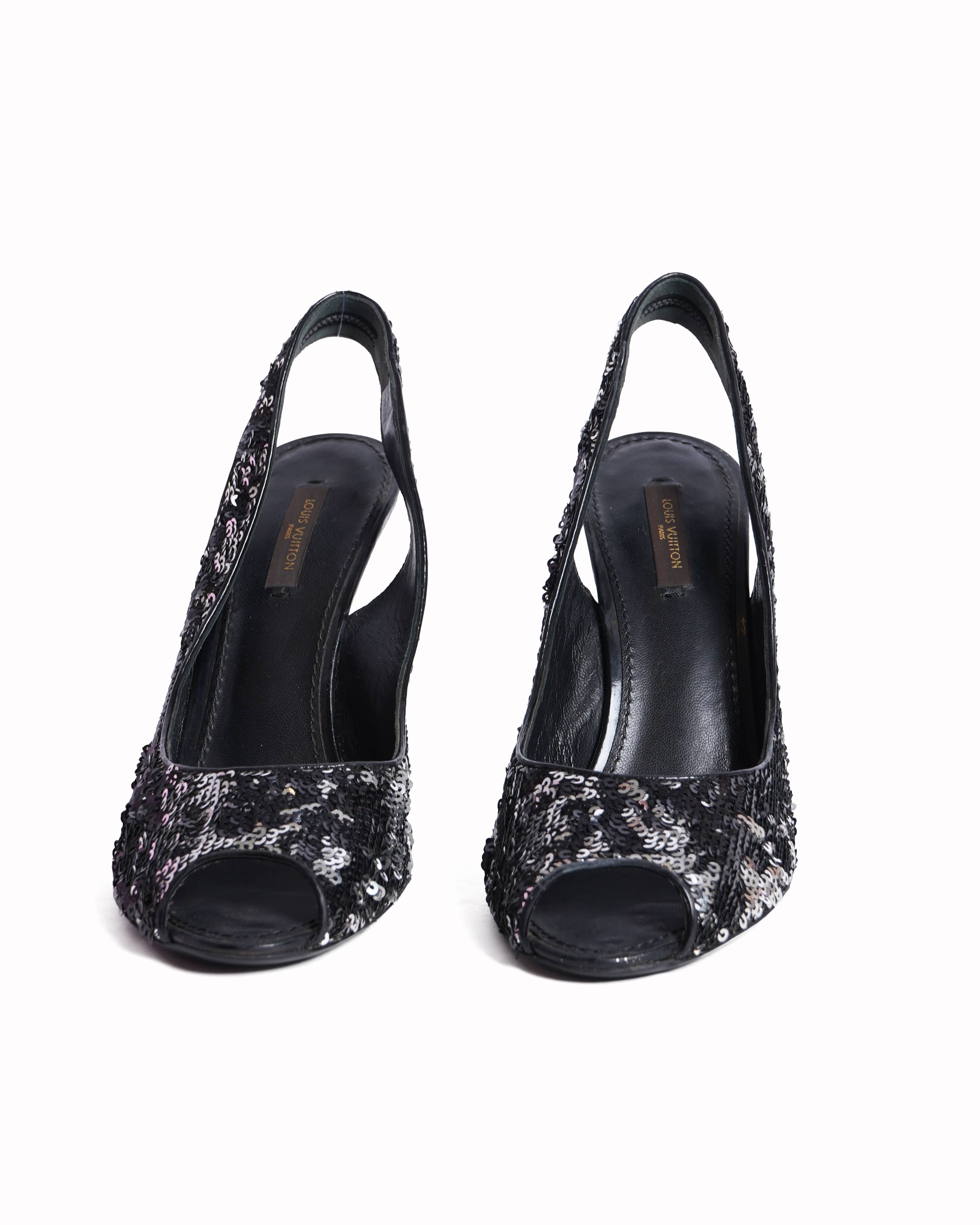 Louis Vuitton liza sequin slingback heels