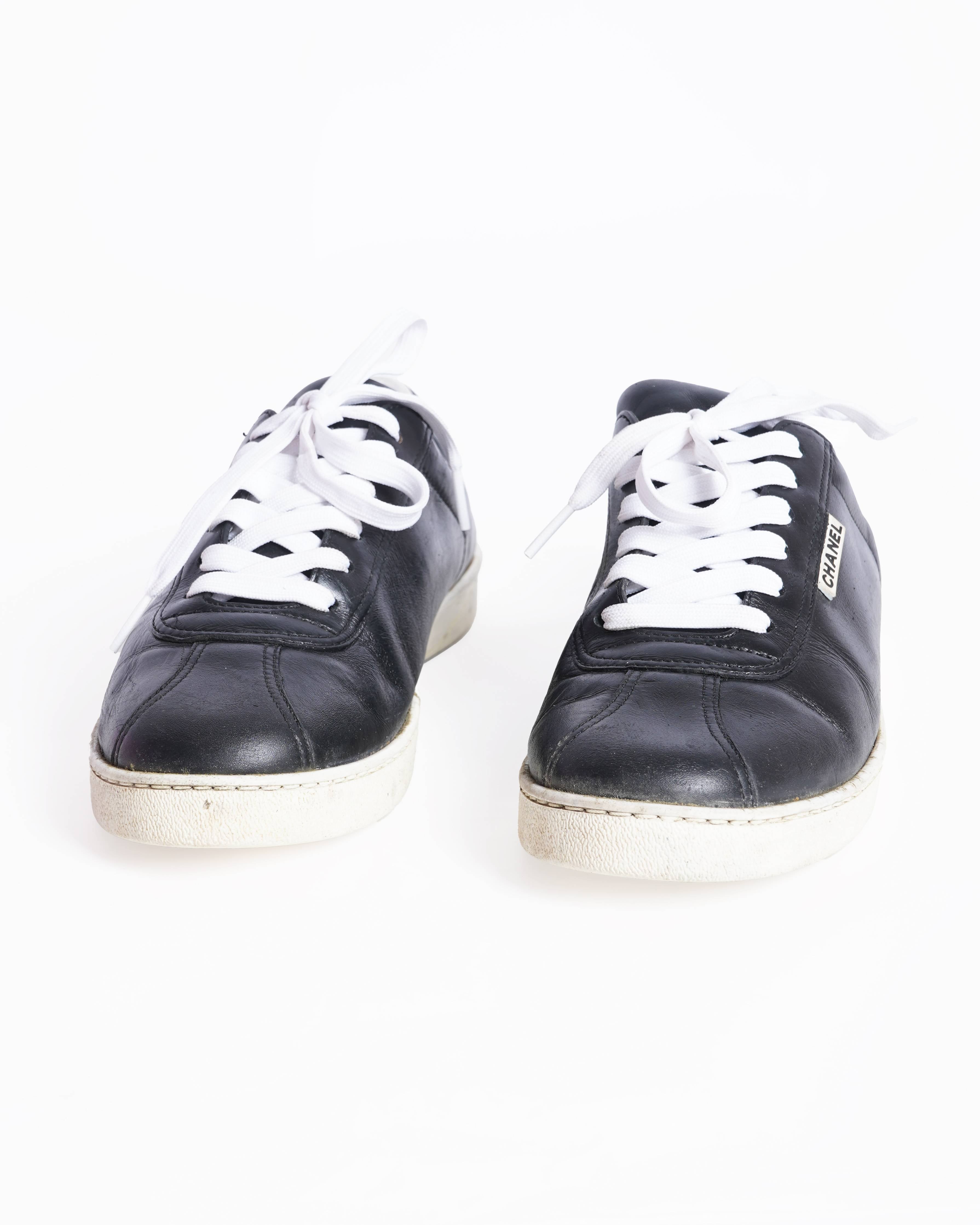 Chanel Leather Sneakers in Black