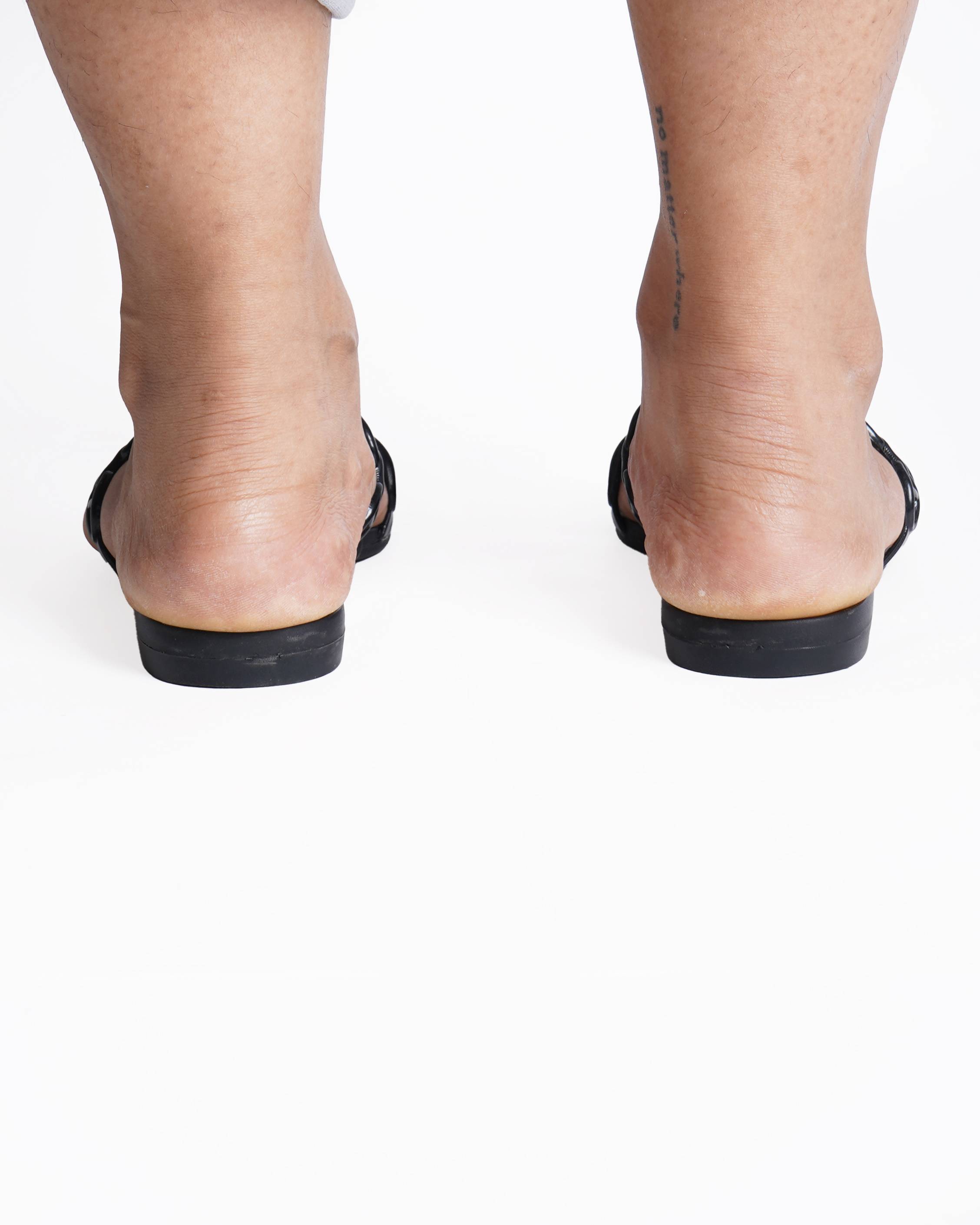 Hermes Black Jelly Chaine d'Ancre Rivage Slide Flats