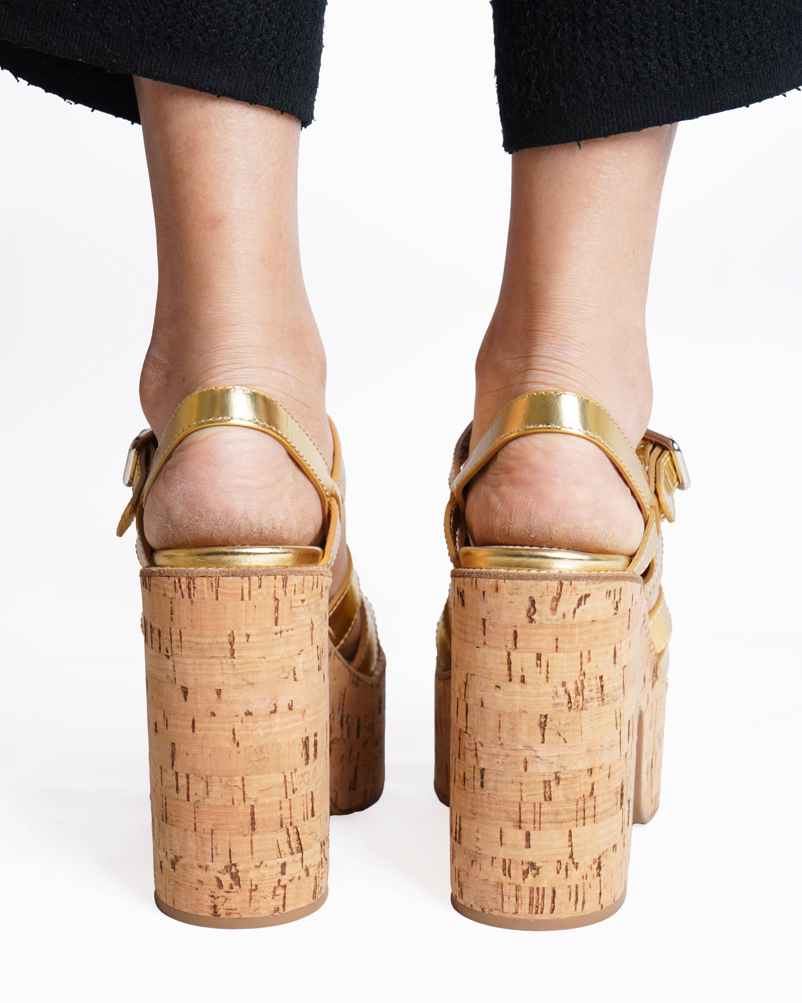 Miu Miu gold sandals