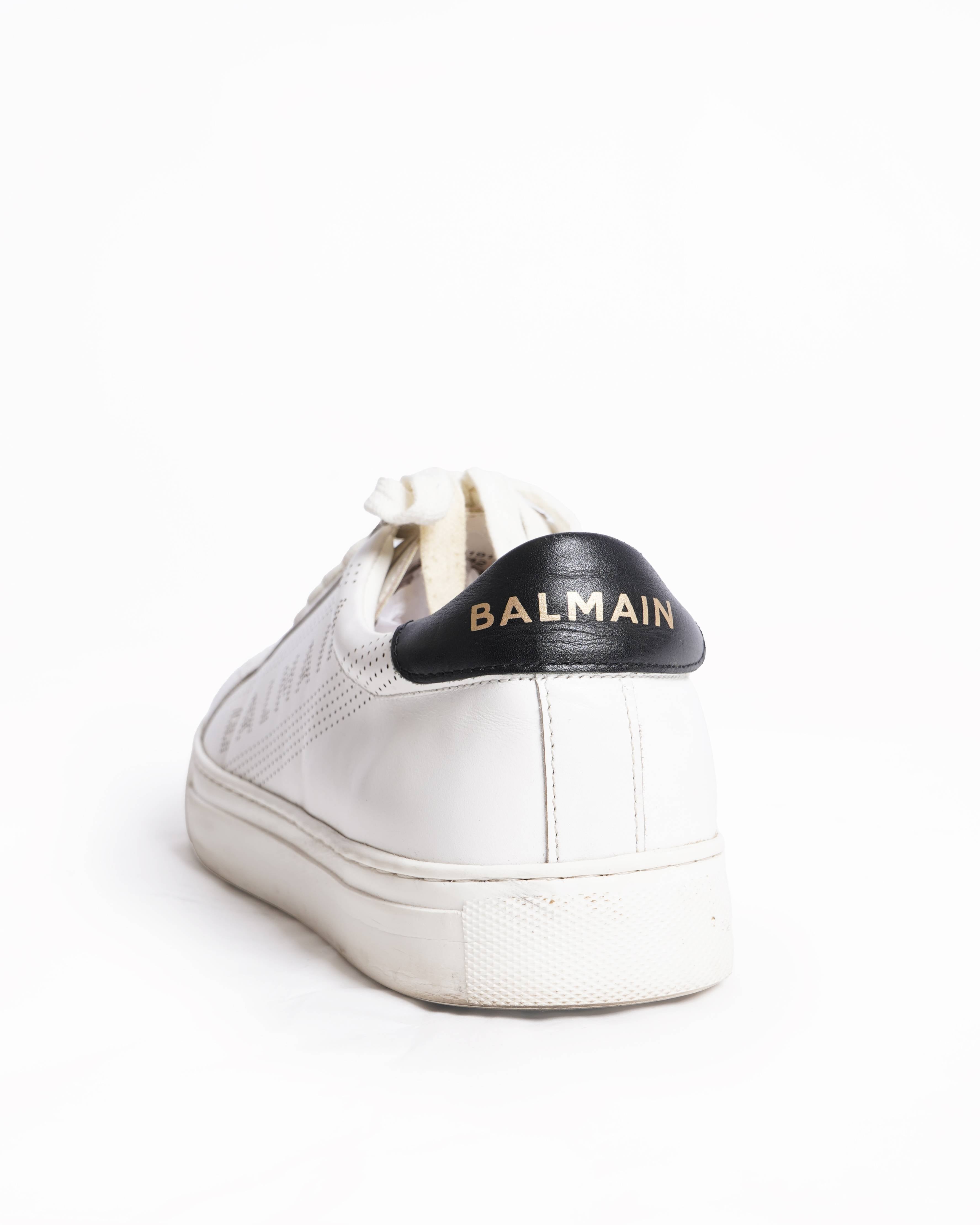 Balmain Men's Lace-up Shoes In White