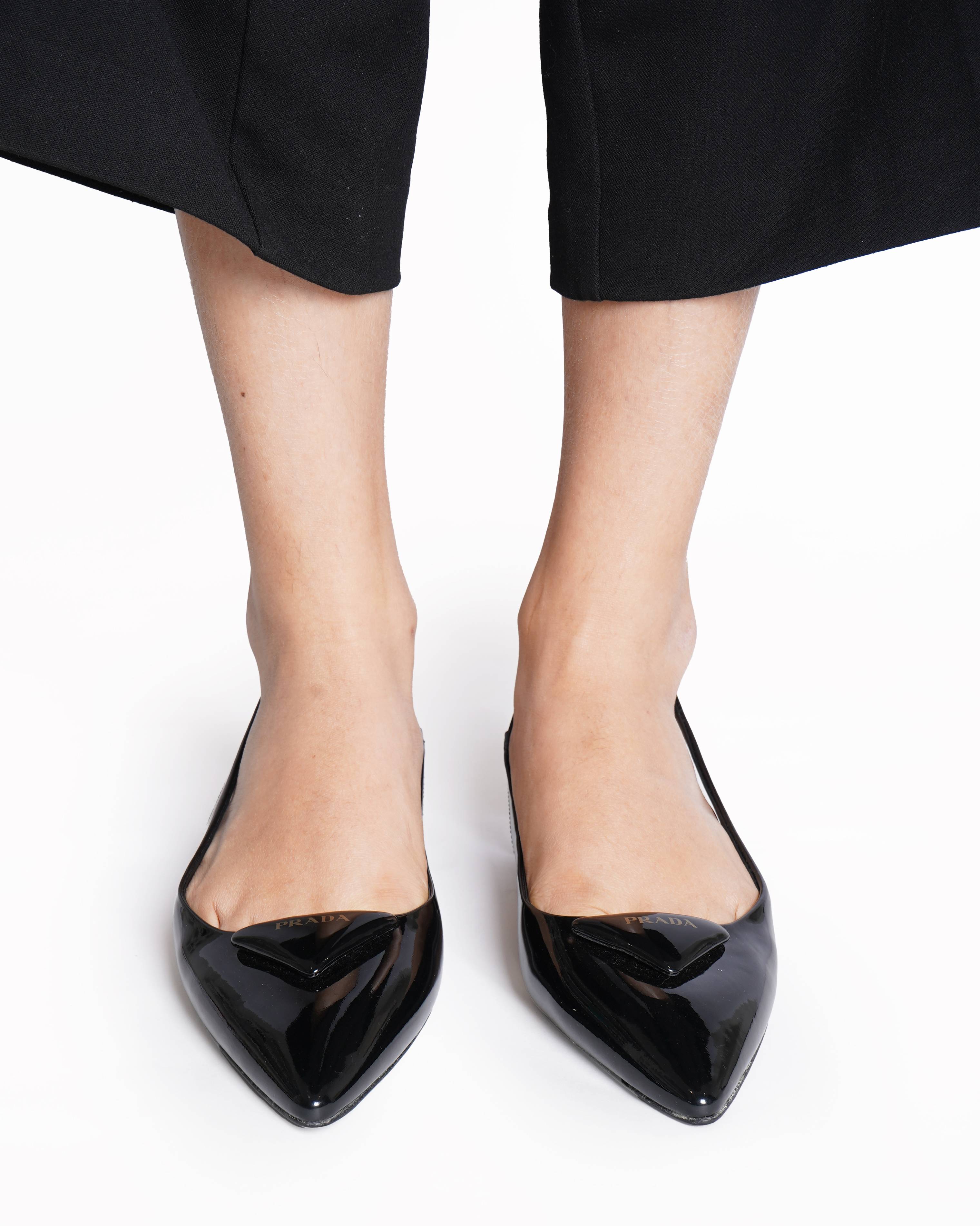 New Prada Kitten Heels In Black