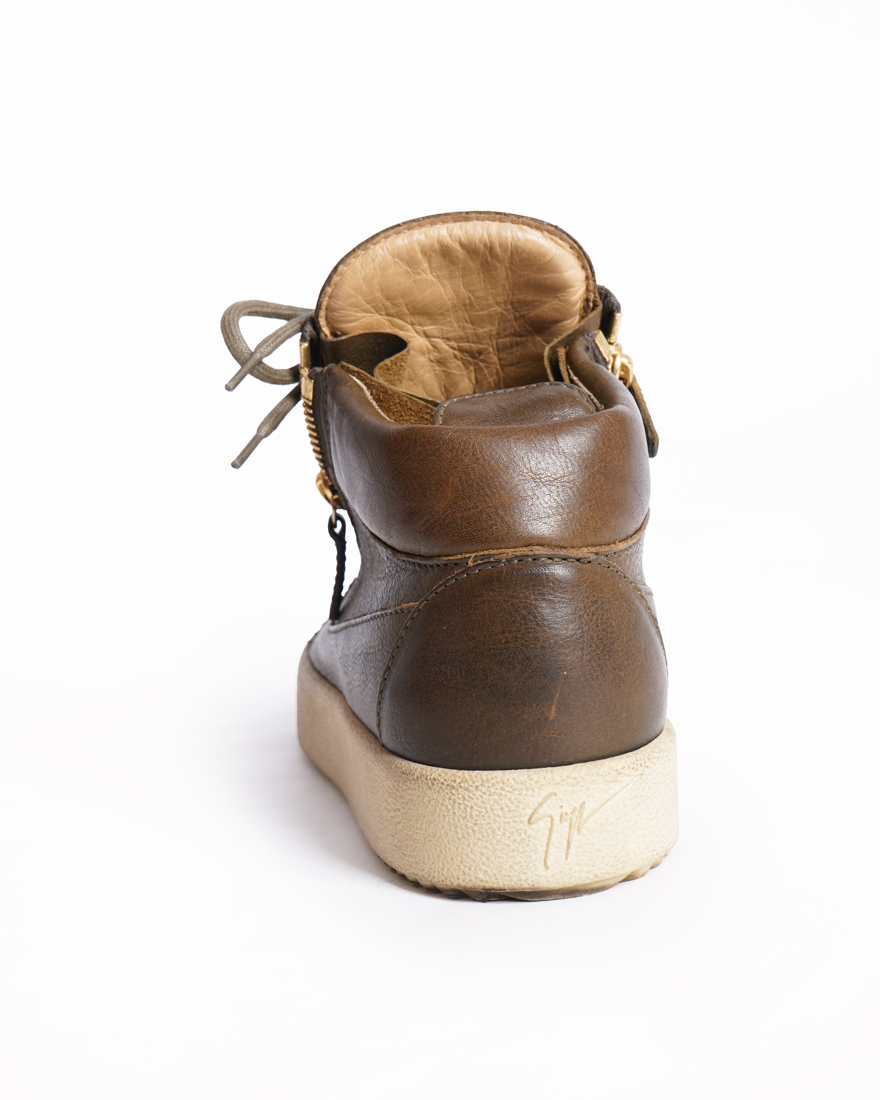 Giuseppe Zanotti High top sneakers in Brown Leather