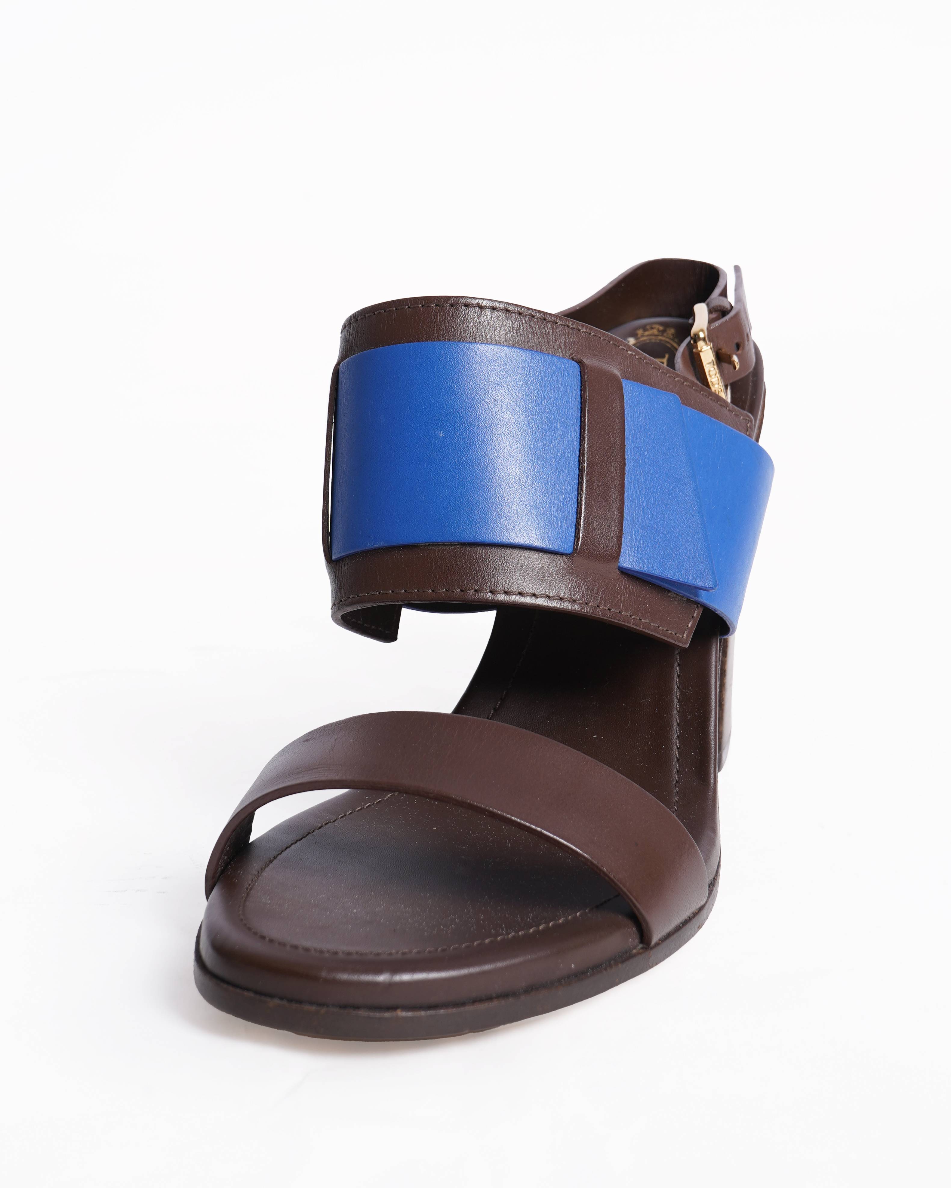 Tod's Double Band Block Heel Sandals