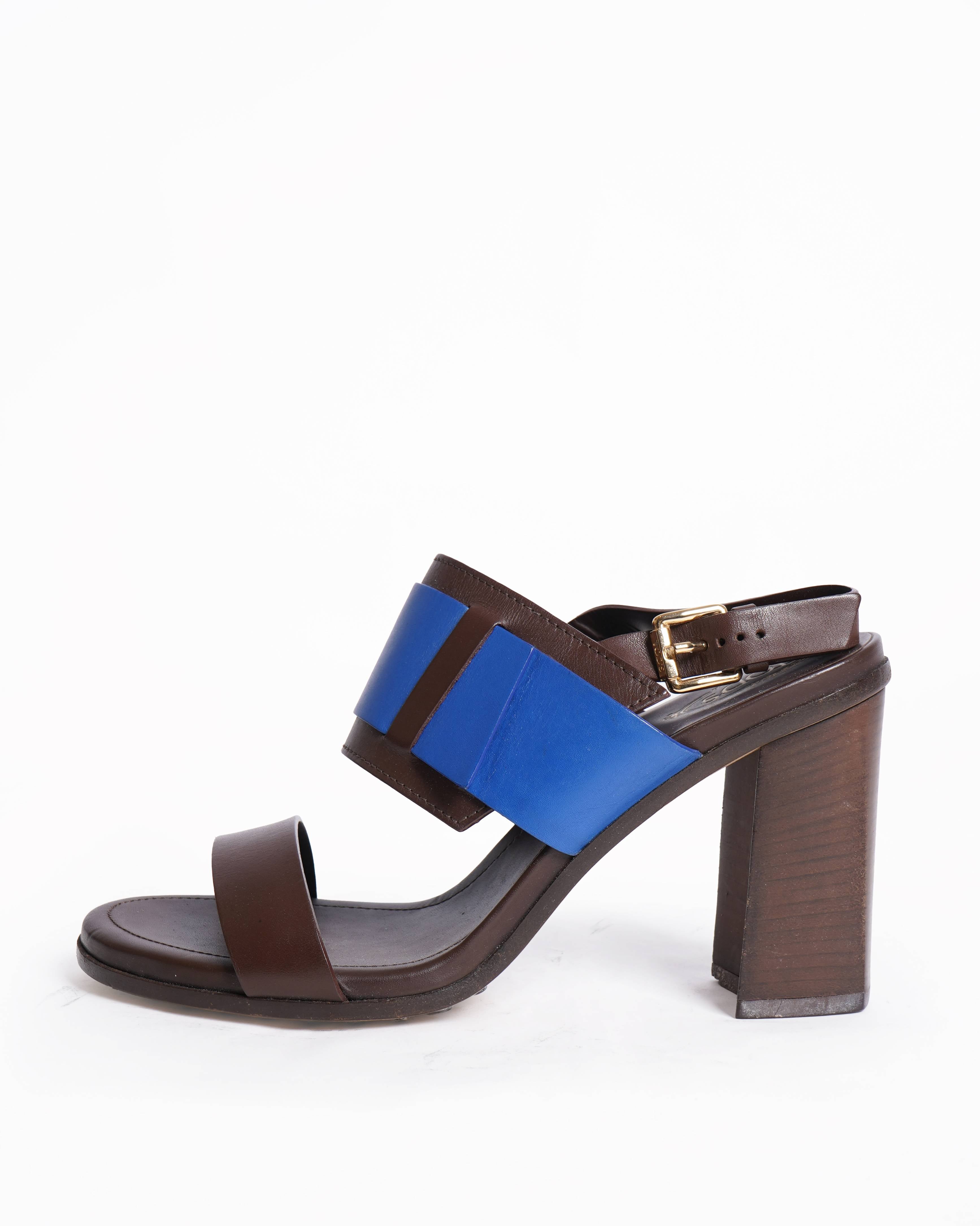 Tod's Double Band Block Heel Sandals