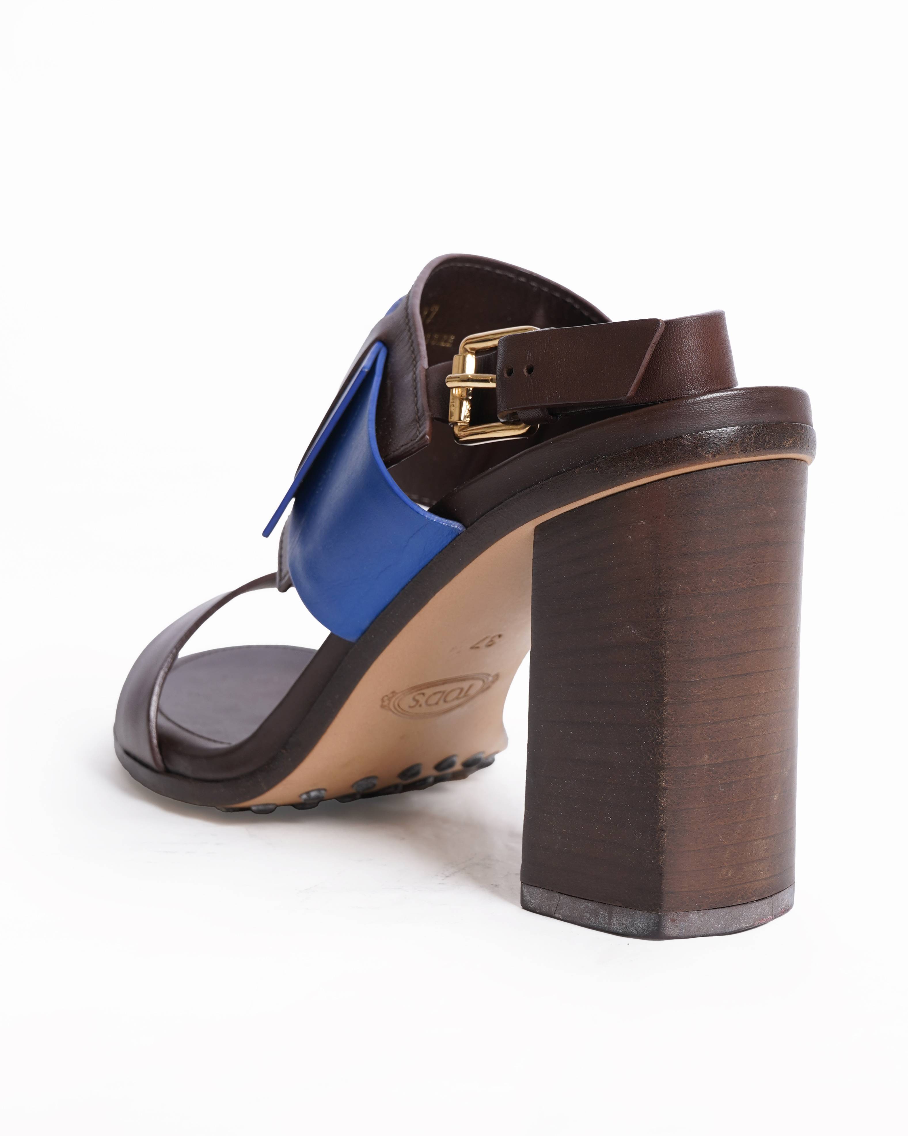 Tod's Double Band Block Heel Sandals
