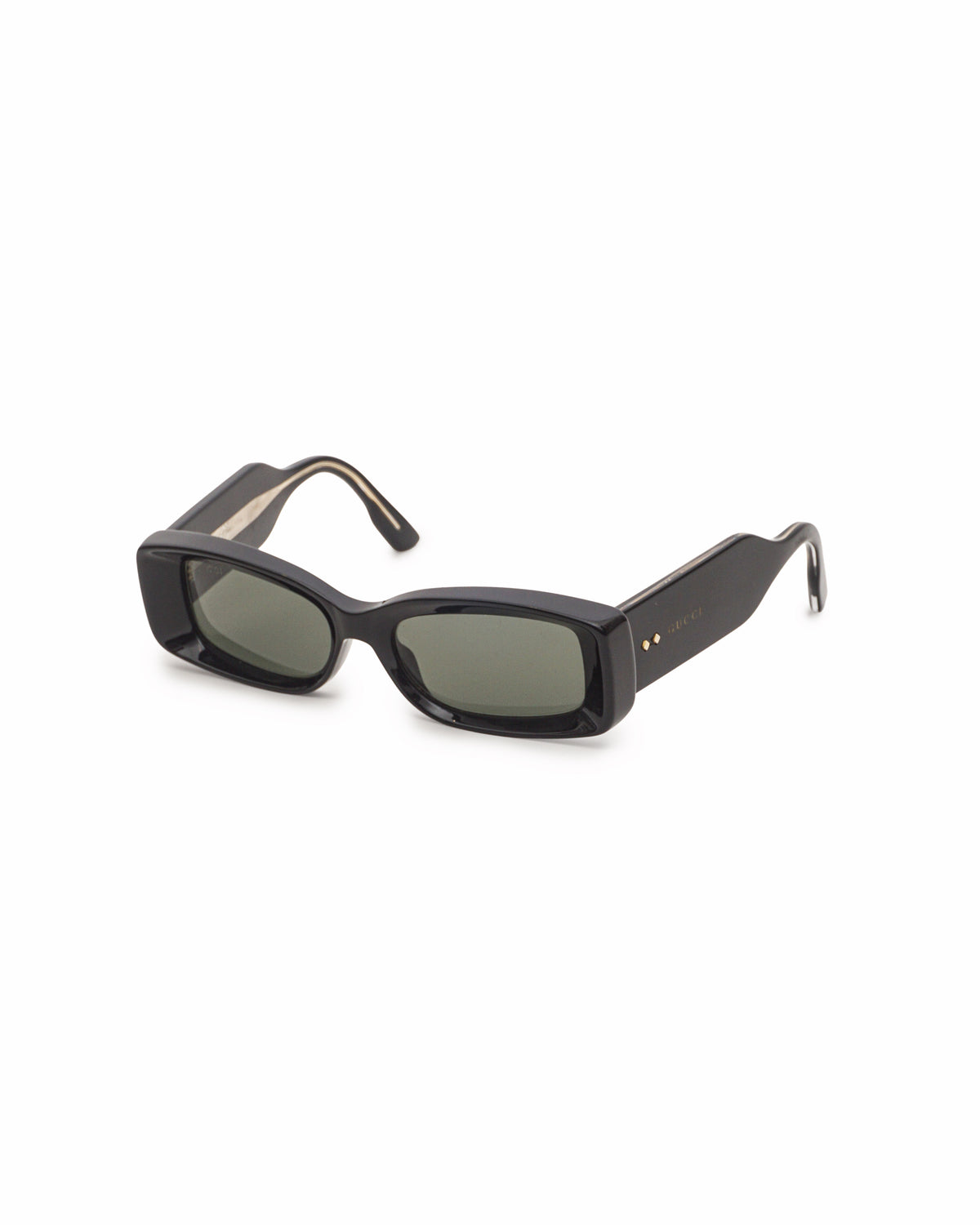 Gucci Women's Black Acetate Rectangular Sunglasses