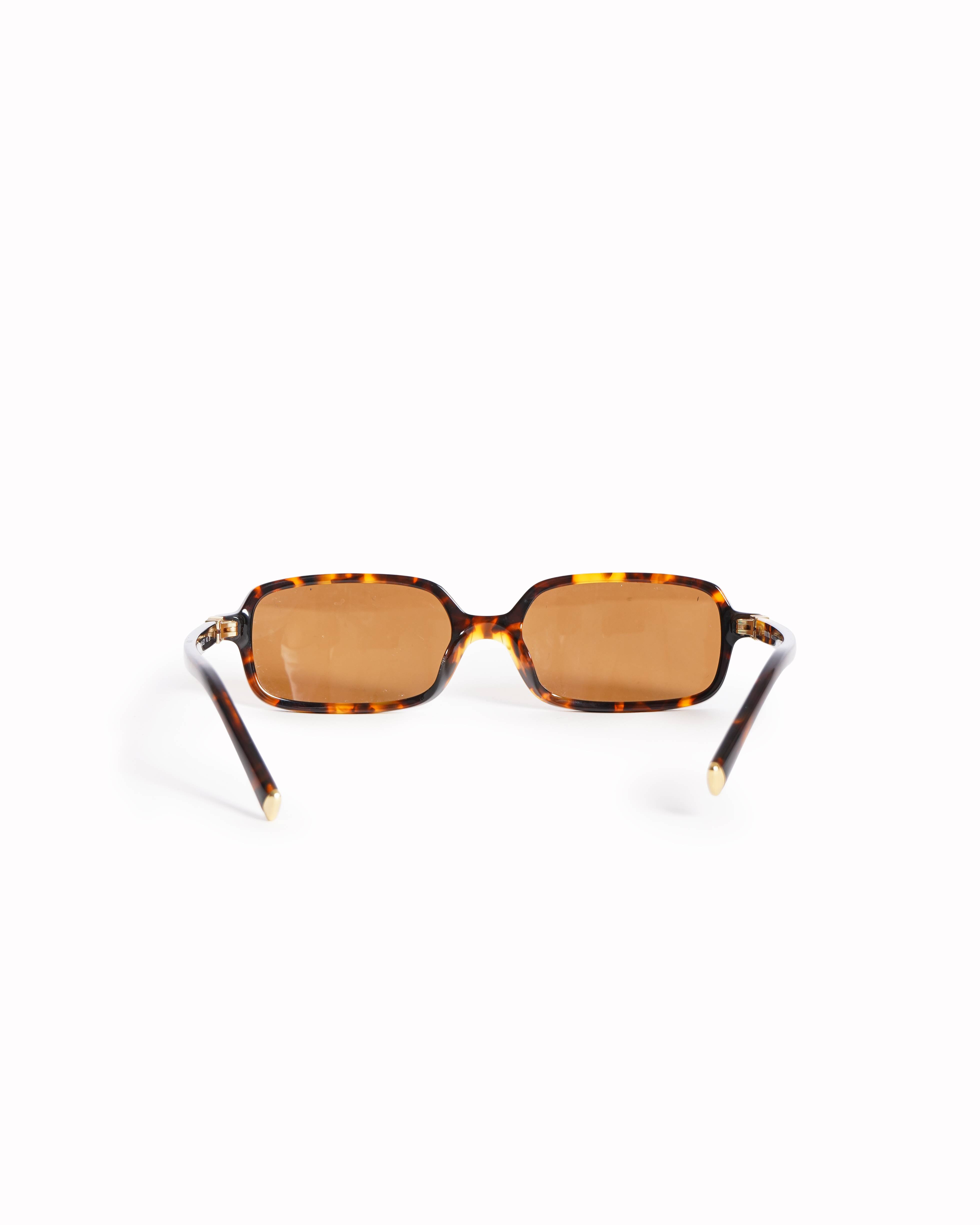 Miu Miu Brown Rectangular Sunglasses In Brown