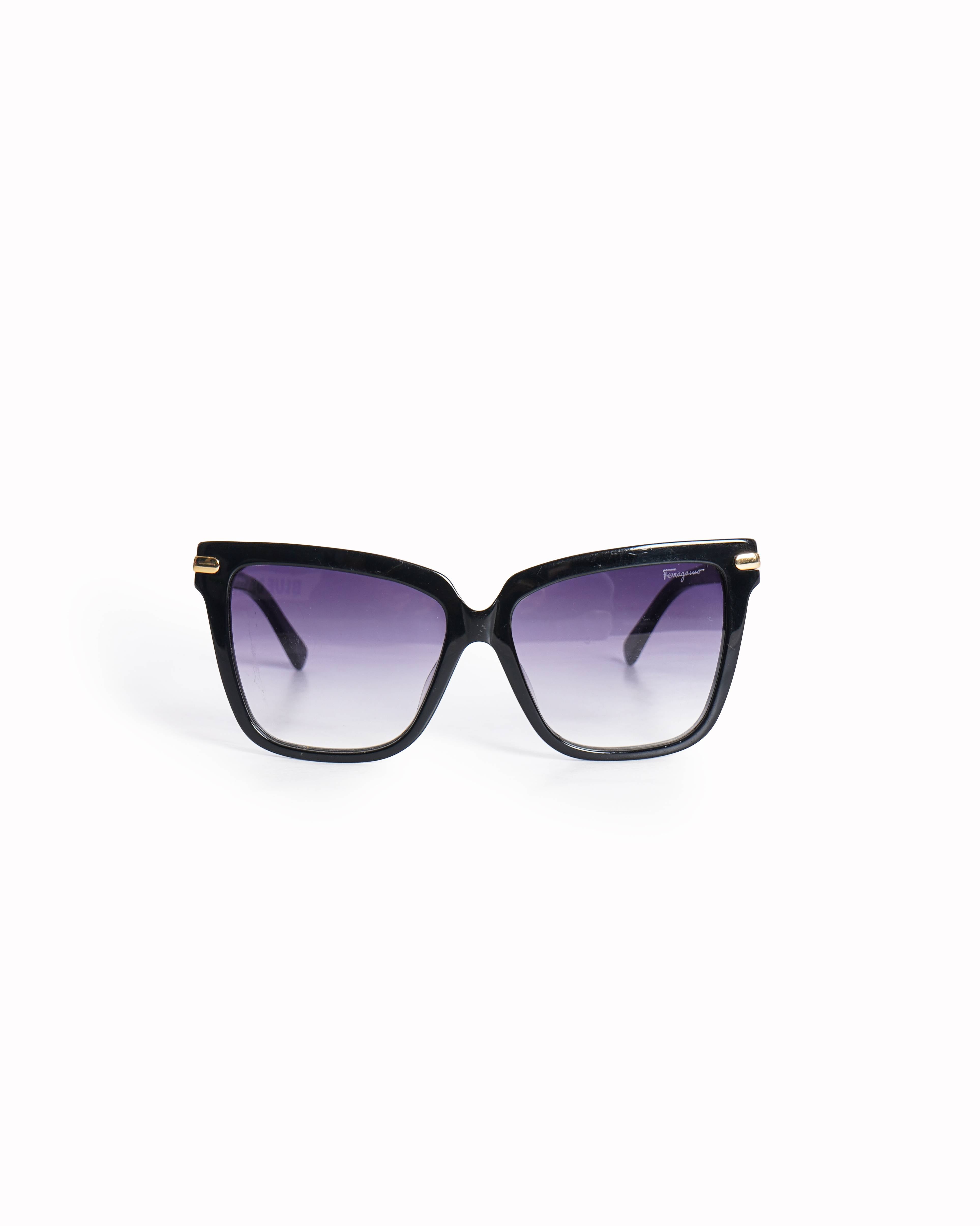 Salvatore Ferragamo oversized black frame sunglasses