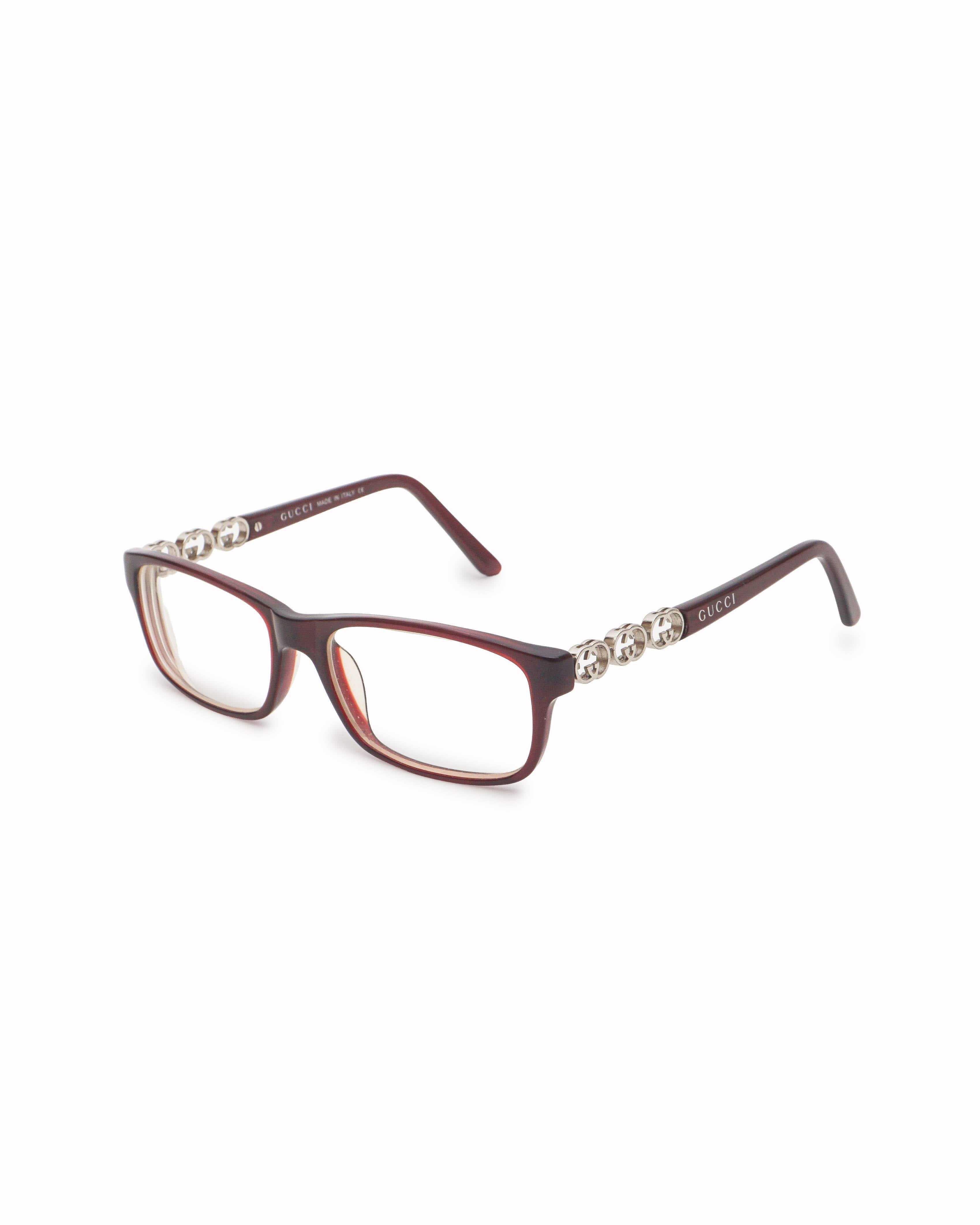 Gucci Dark Brown Acetate Interlocking GG Optical Frames