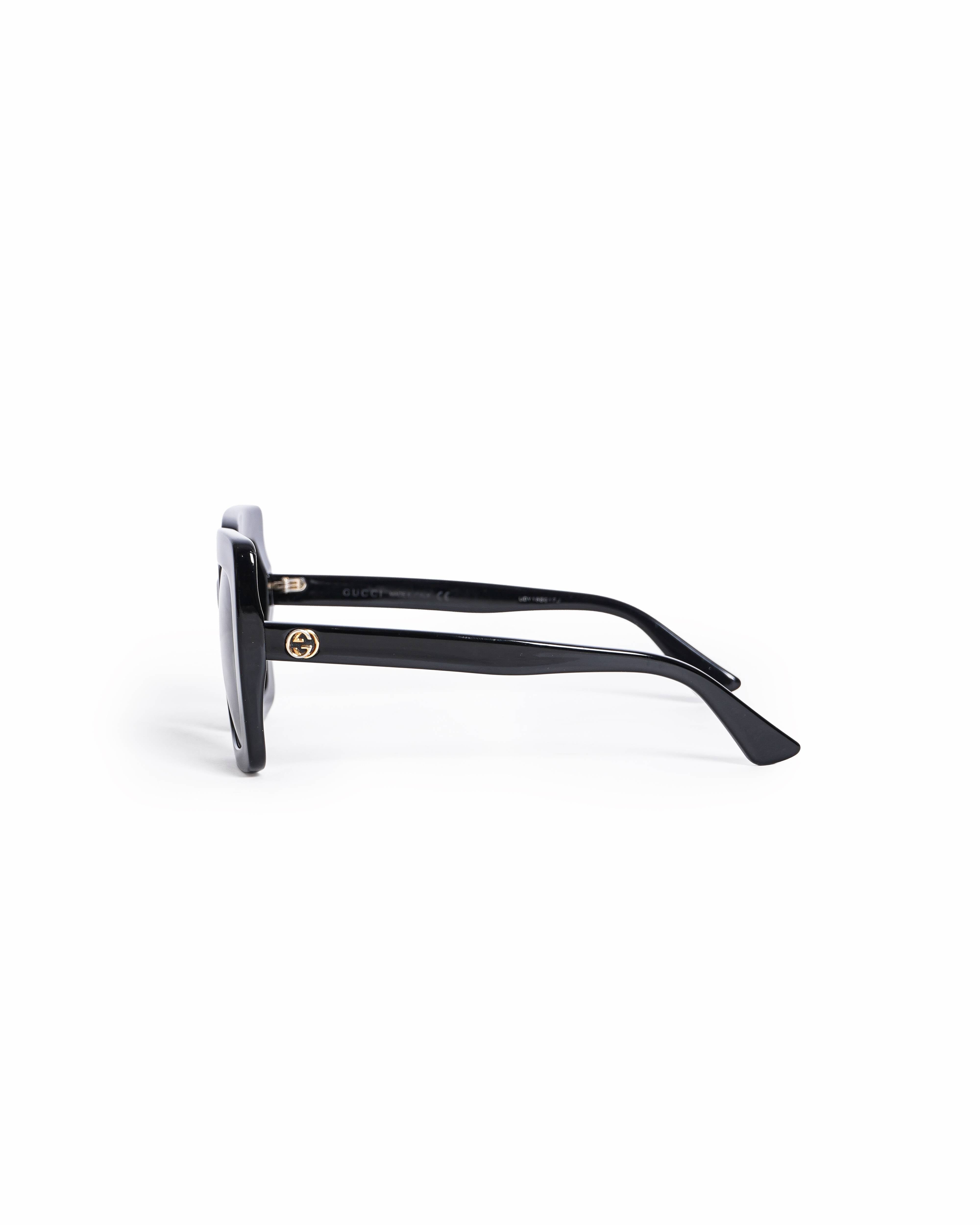 Gucci Black Oversized Square Acetate Sunglasses