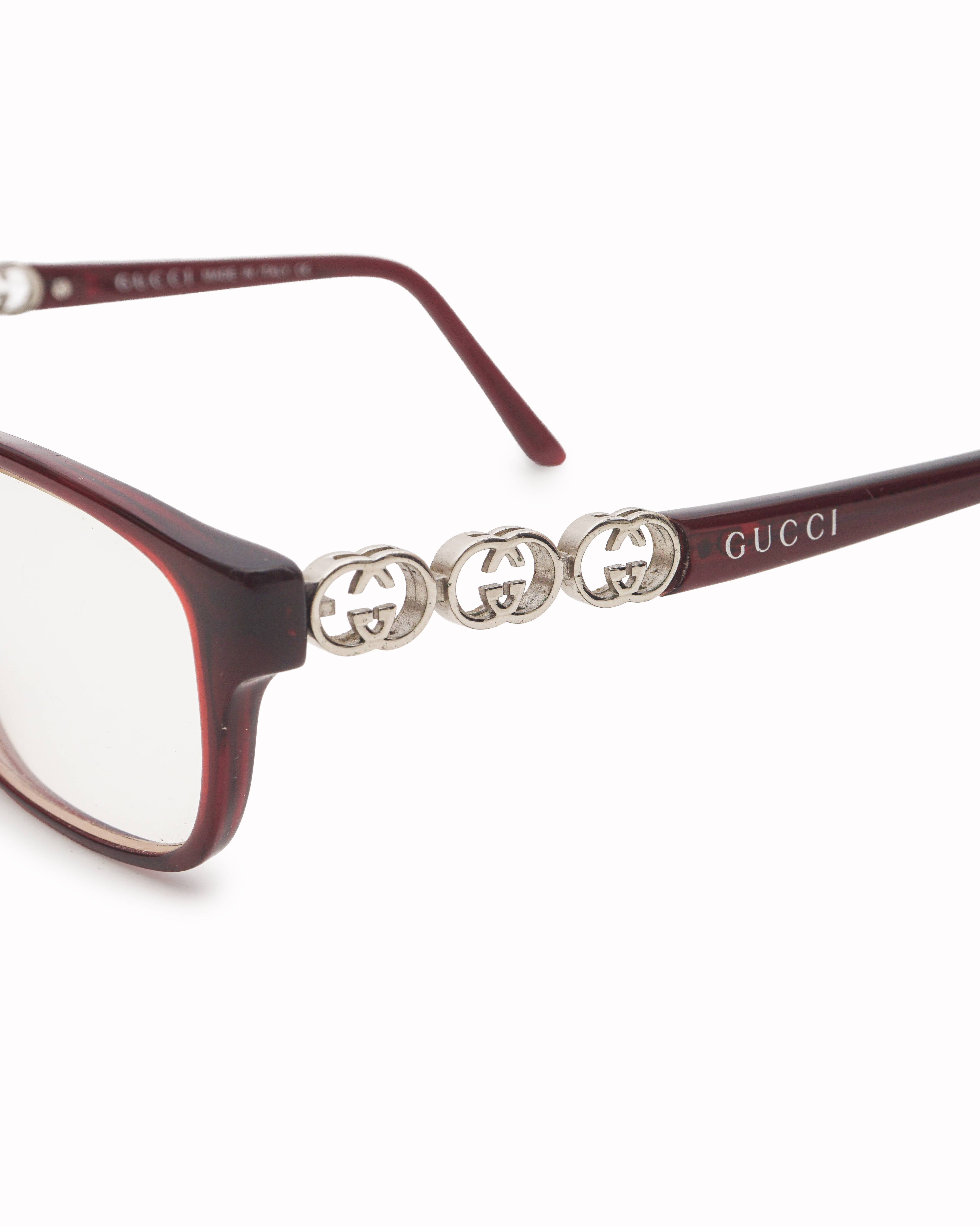 Gucci Dark Brown Acetate Interlocking GG Optical Frames
