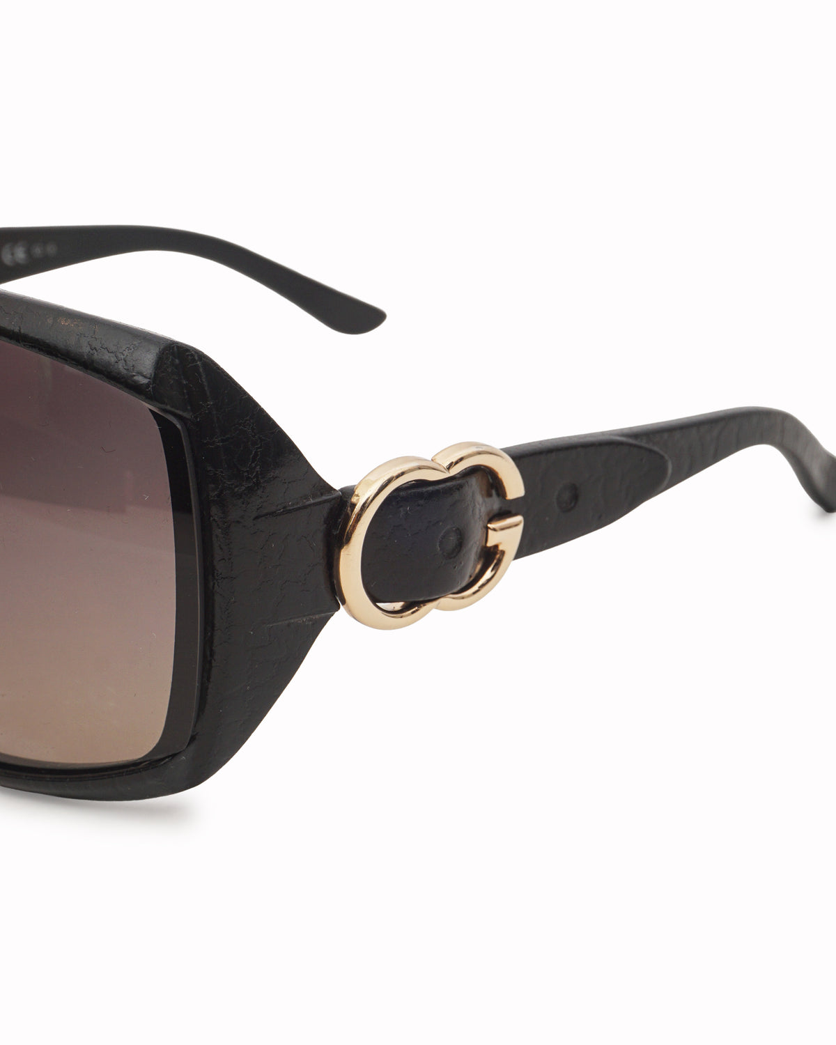 Gucci Oversized Black Acetate Horsebit Sunglasses
