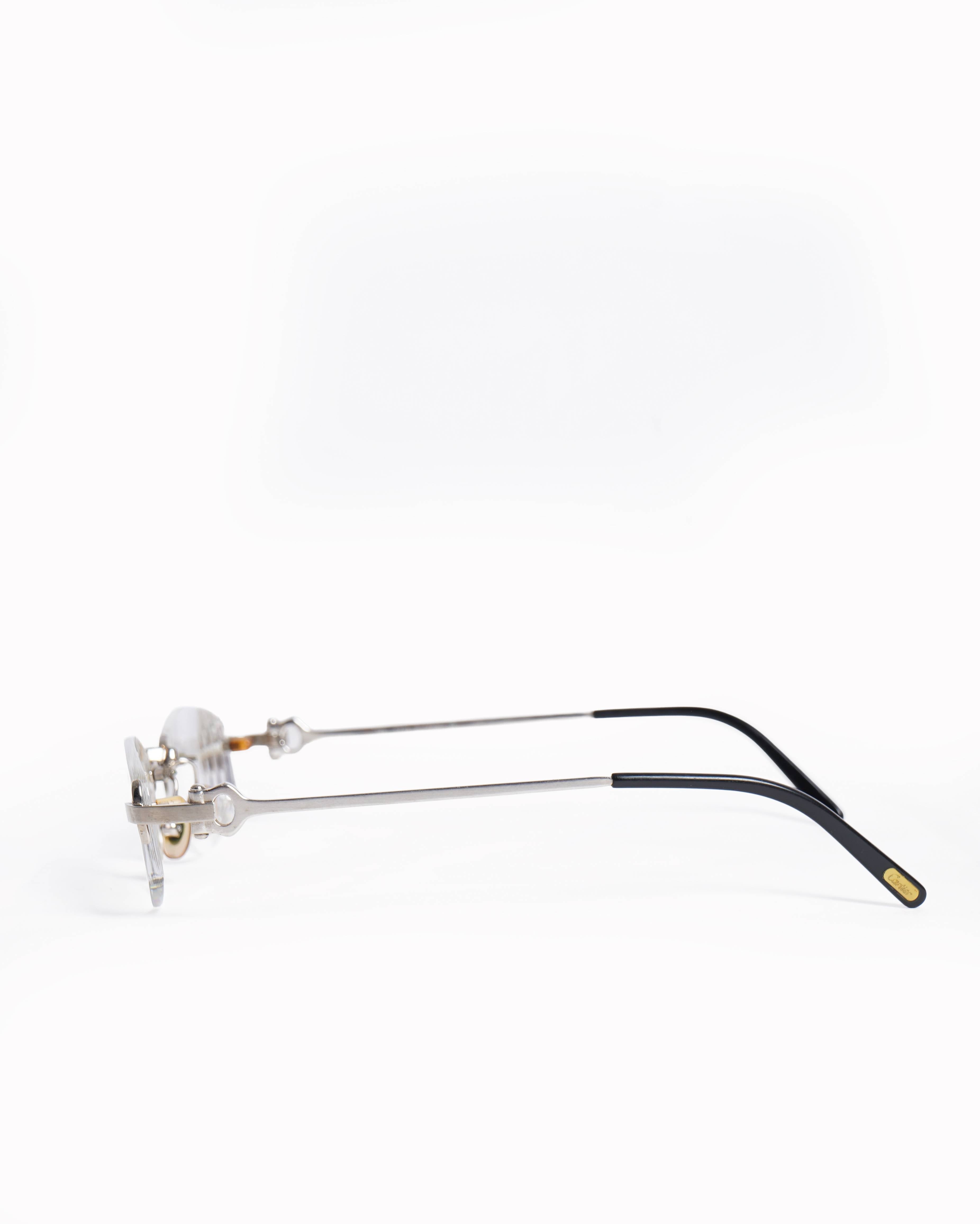 Cartier rectangle frame rimless glasses