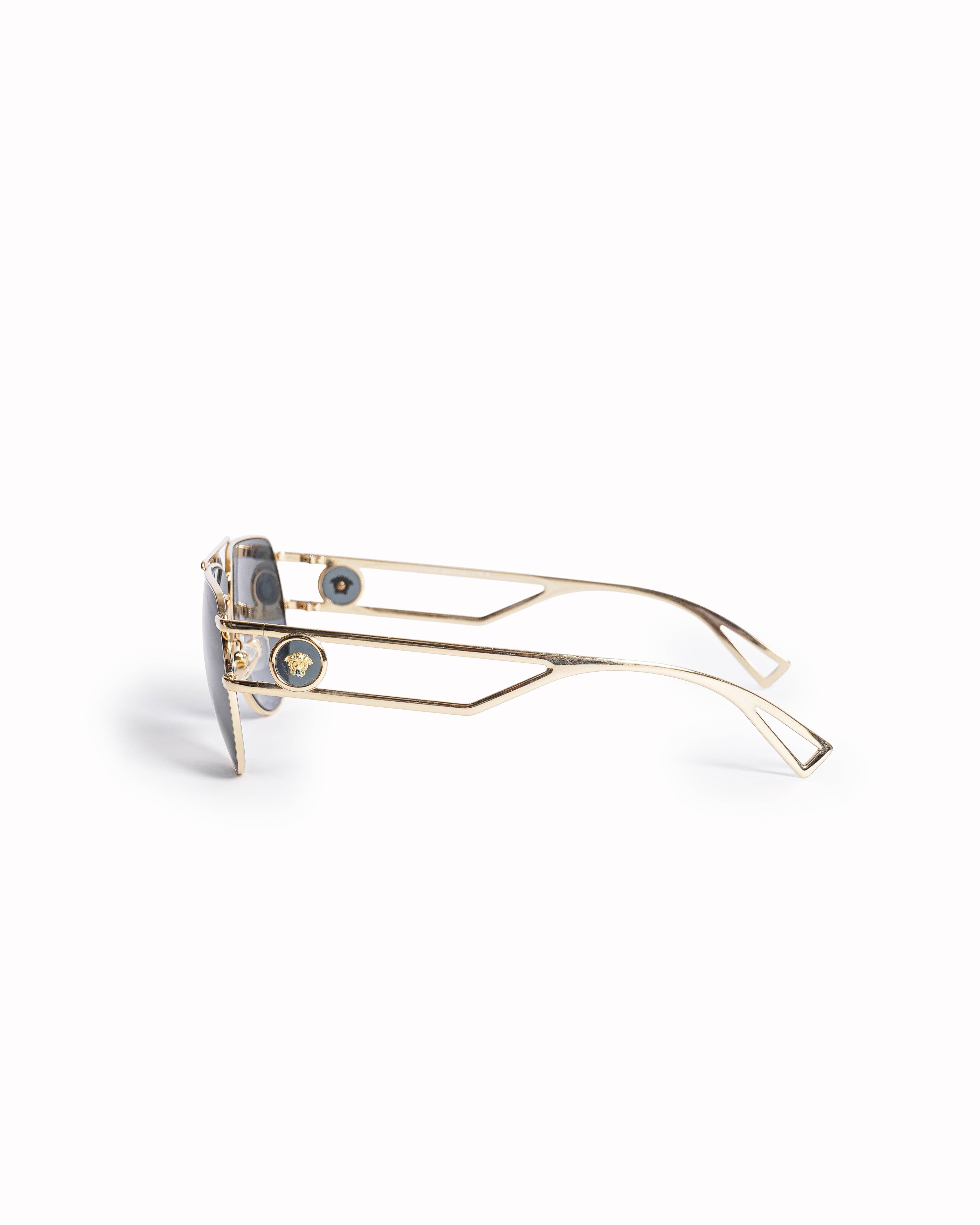 Versace Medusa Emblem Double-Bridge Aviator Sunglasses
