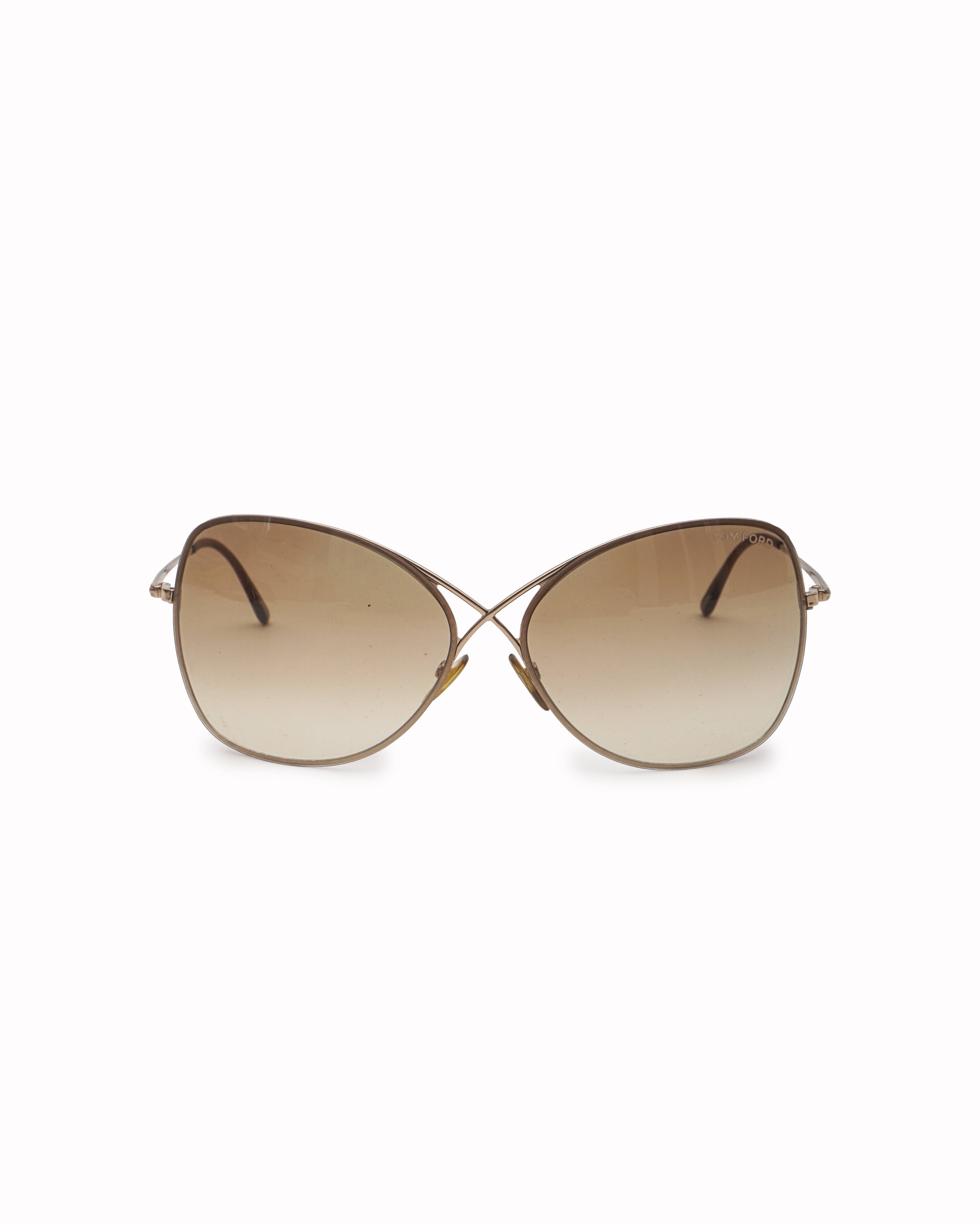 Tom Ford Colette Oversized Gold Butterfly Sunglasses
