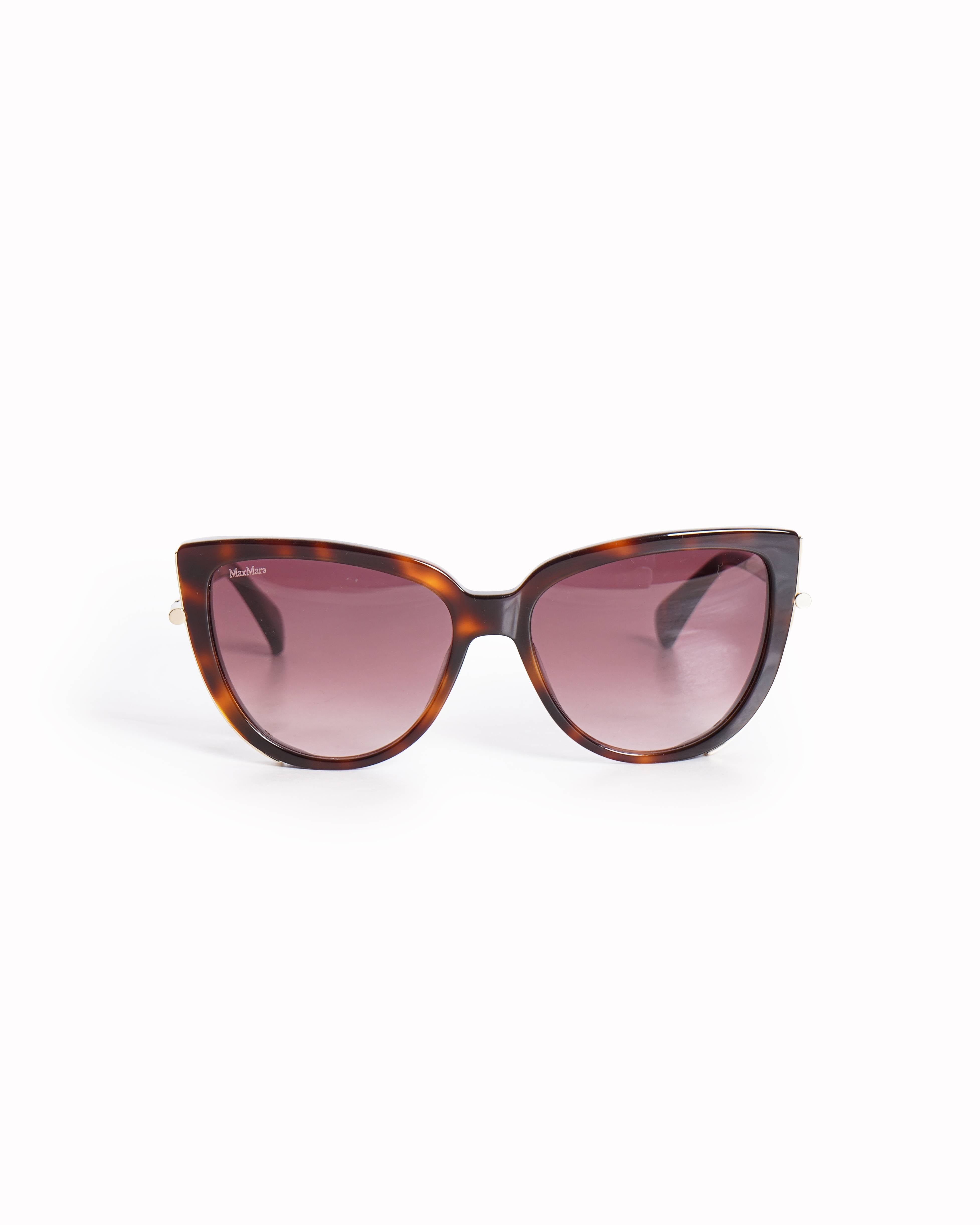 Max Mara Brown Havana Brown Cat-eye Sunglasses
