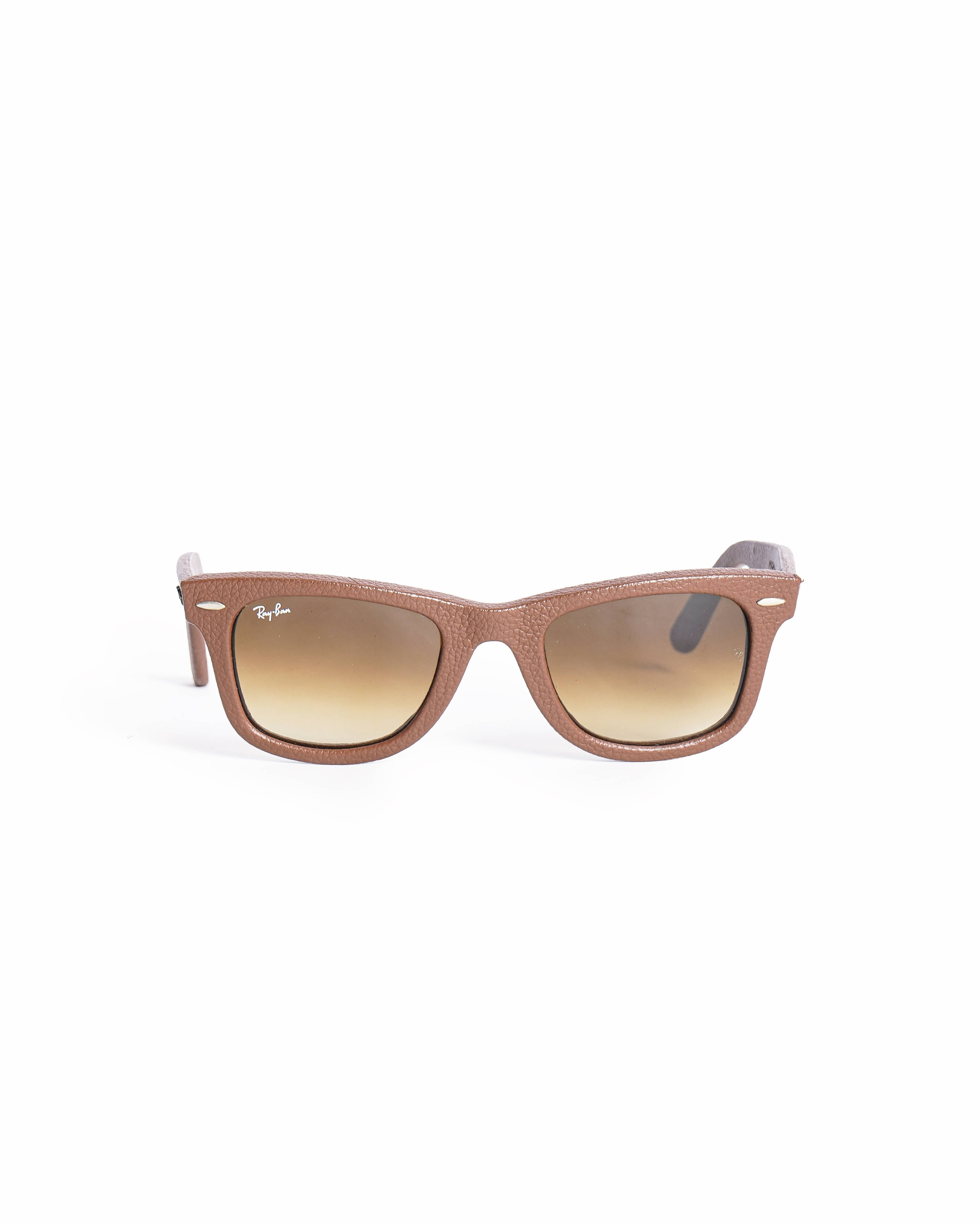 Ray-Ban Wayfarer Brown Leather Sunglasses