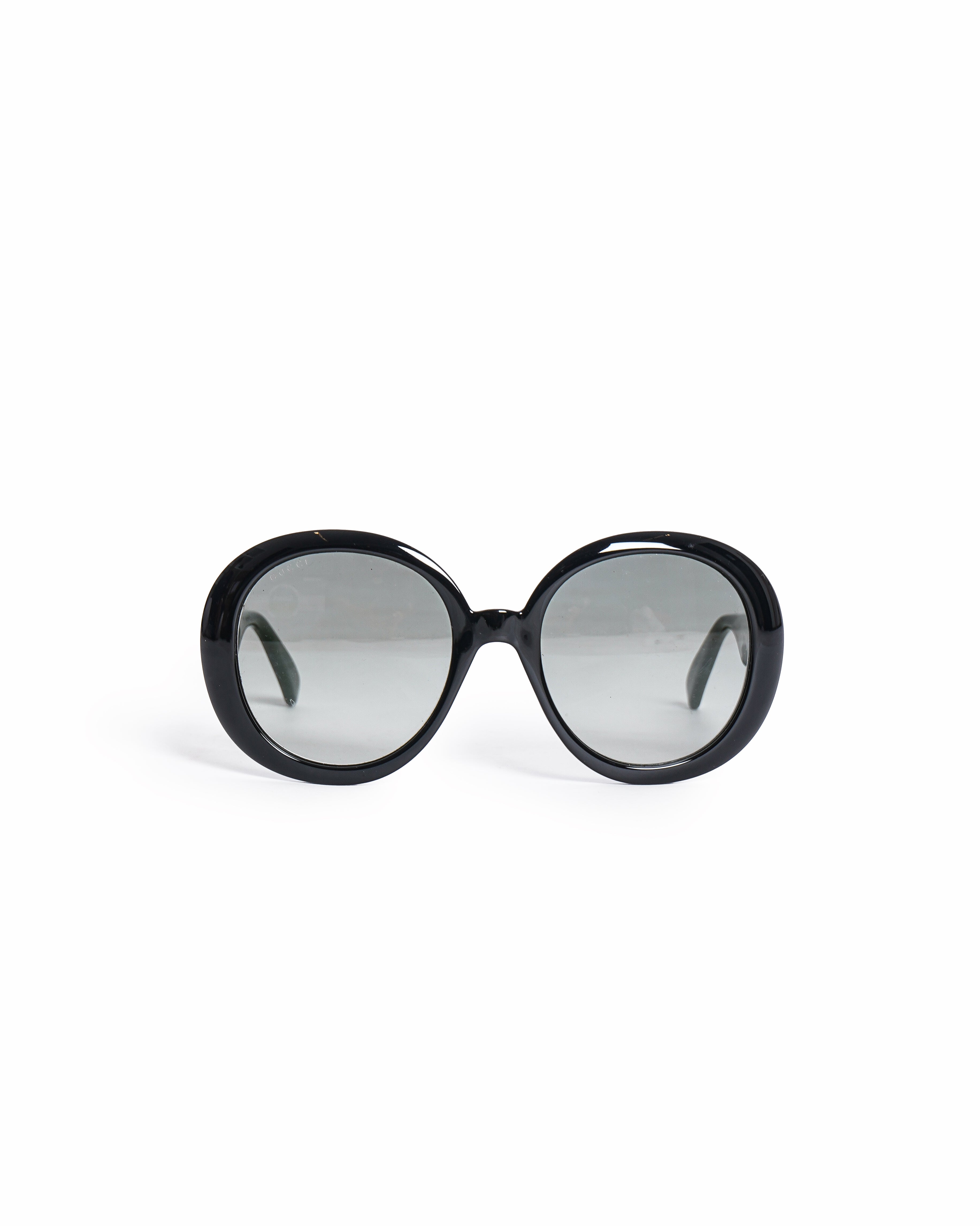 Gucci Black Gradient Web Round Sunglasses