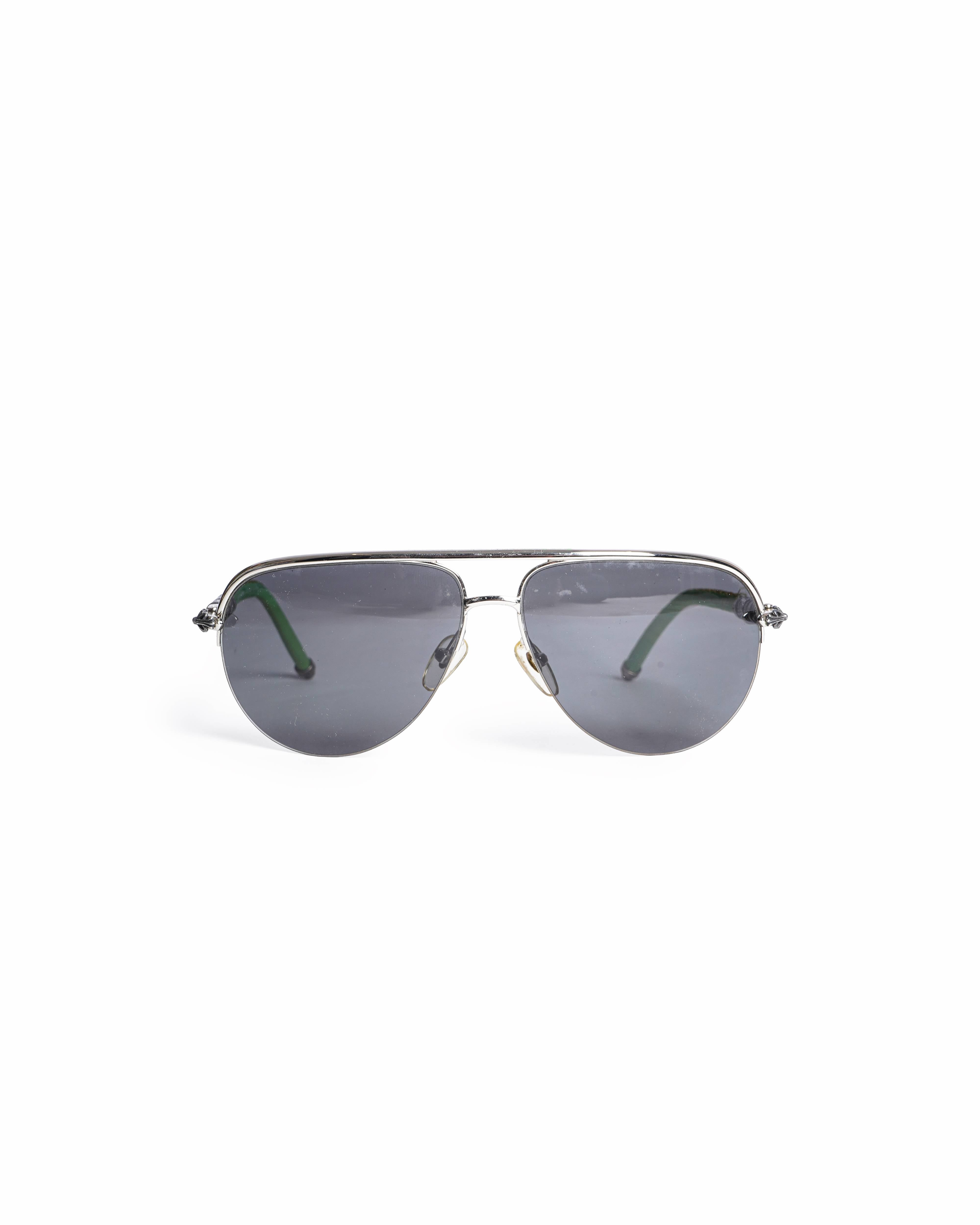 Chrome Hearts Sterling Silver Aviator Sunglasses