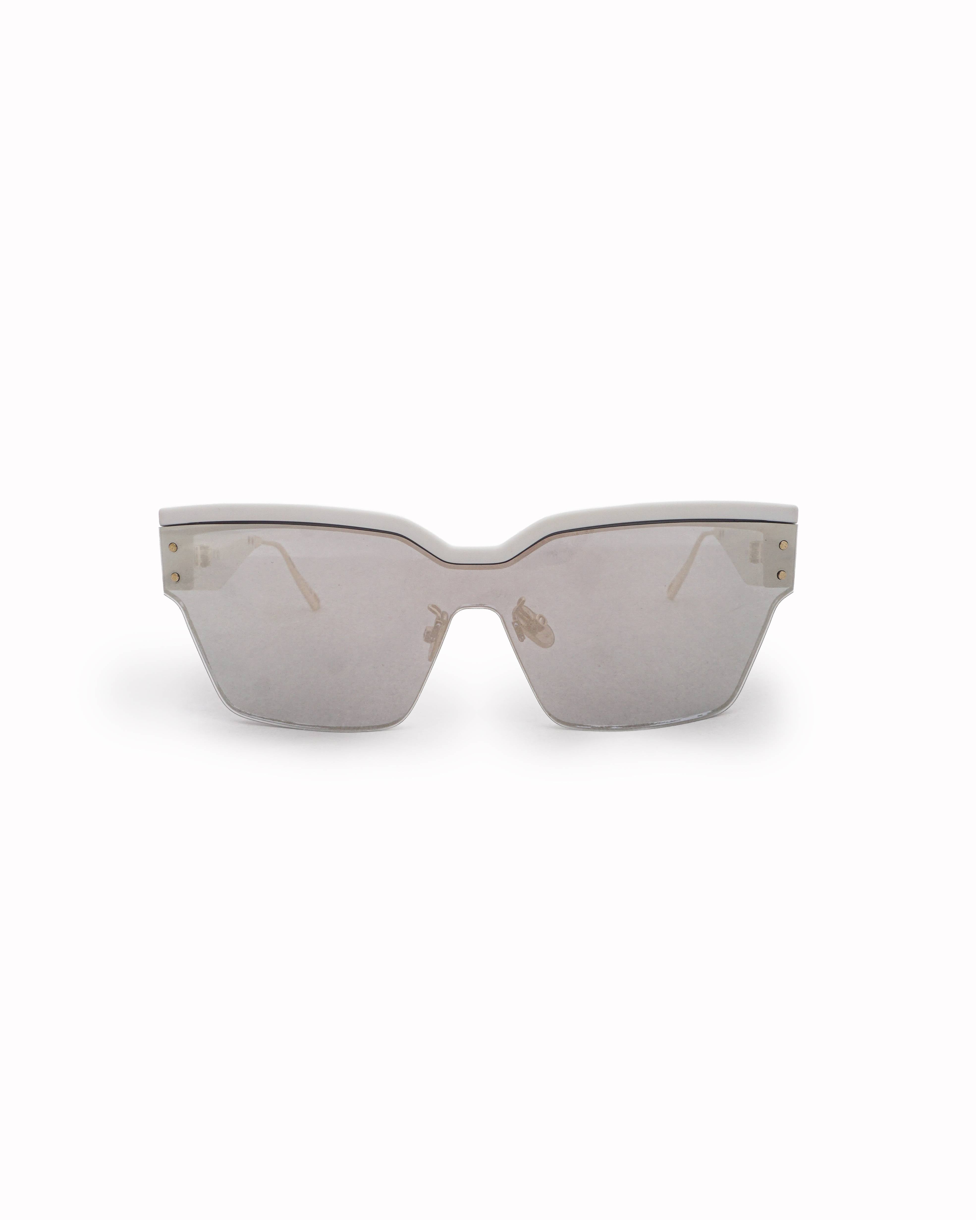 Christian Dior Club White Mirrored Shield Sunglasses