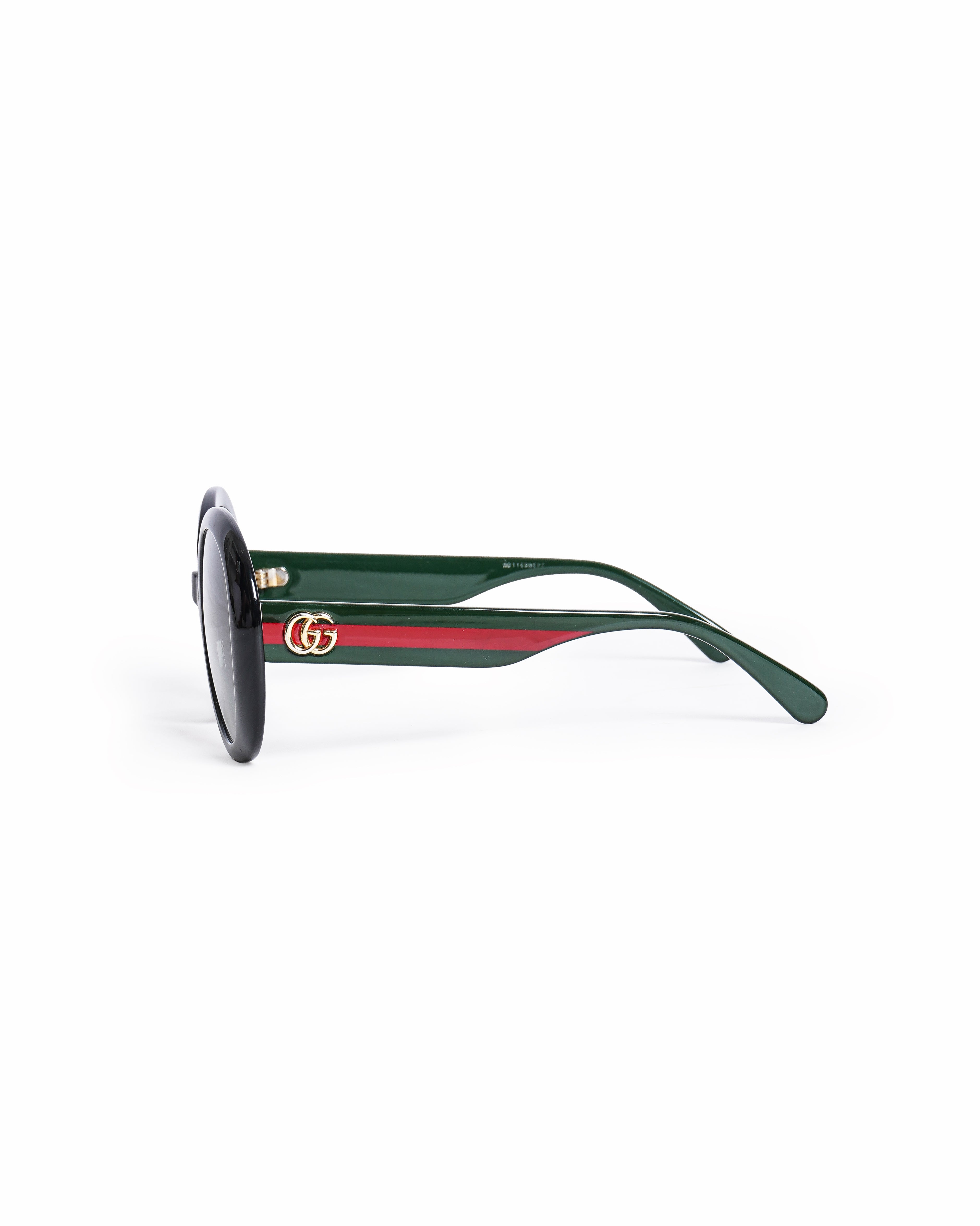 Gucci Black Gradient Web Round Sunglasses