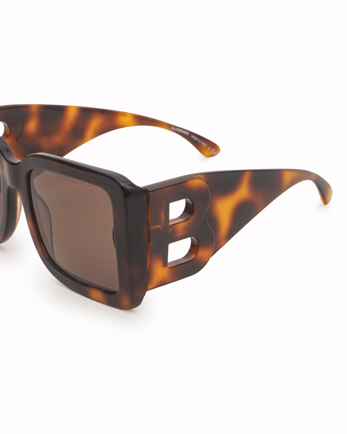 Burberry Dark Tortoiseshell Acetate Rectangular Sunglasses