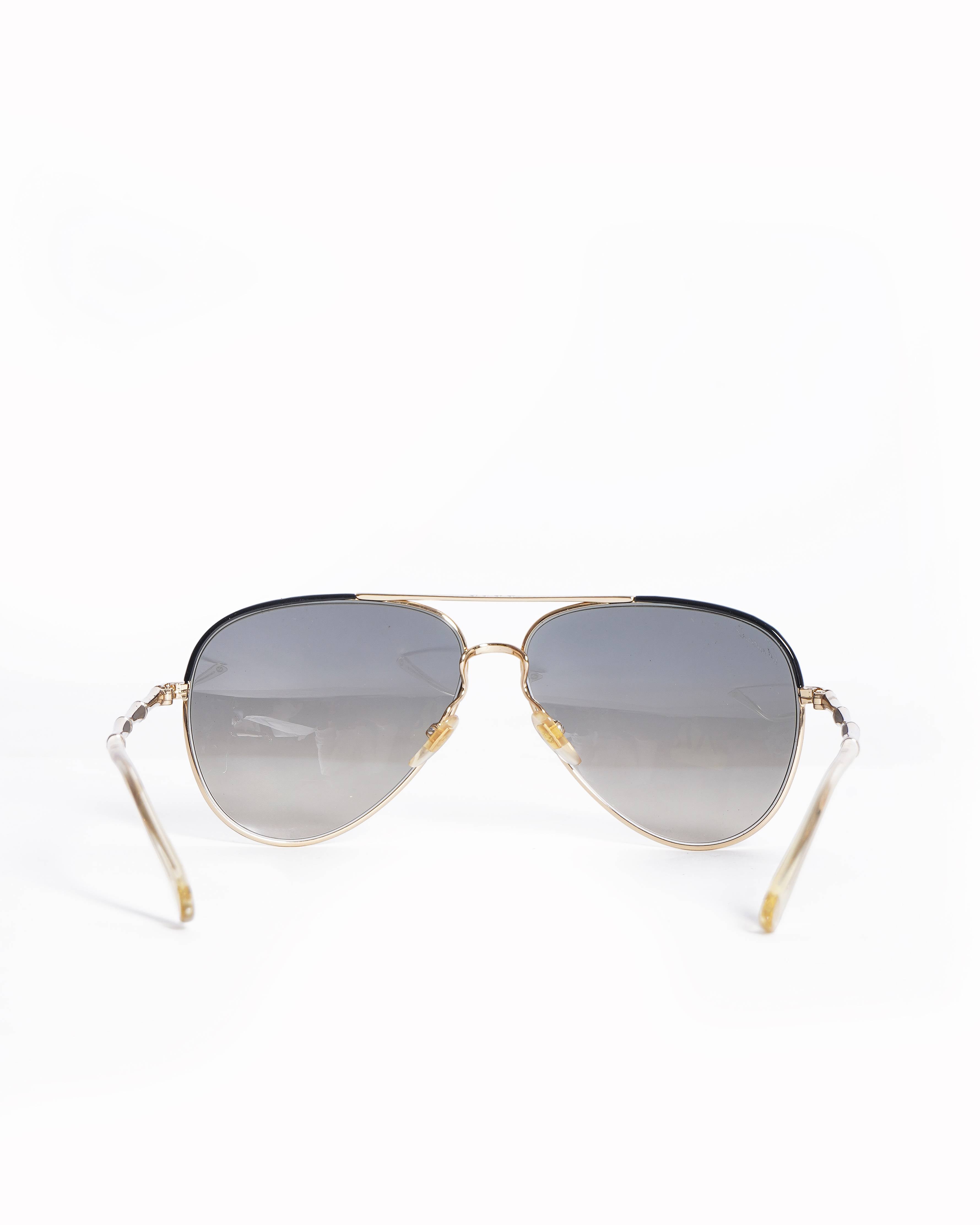 New Gucci men's sunglasses in gold/black frame