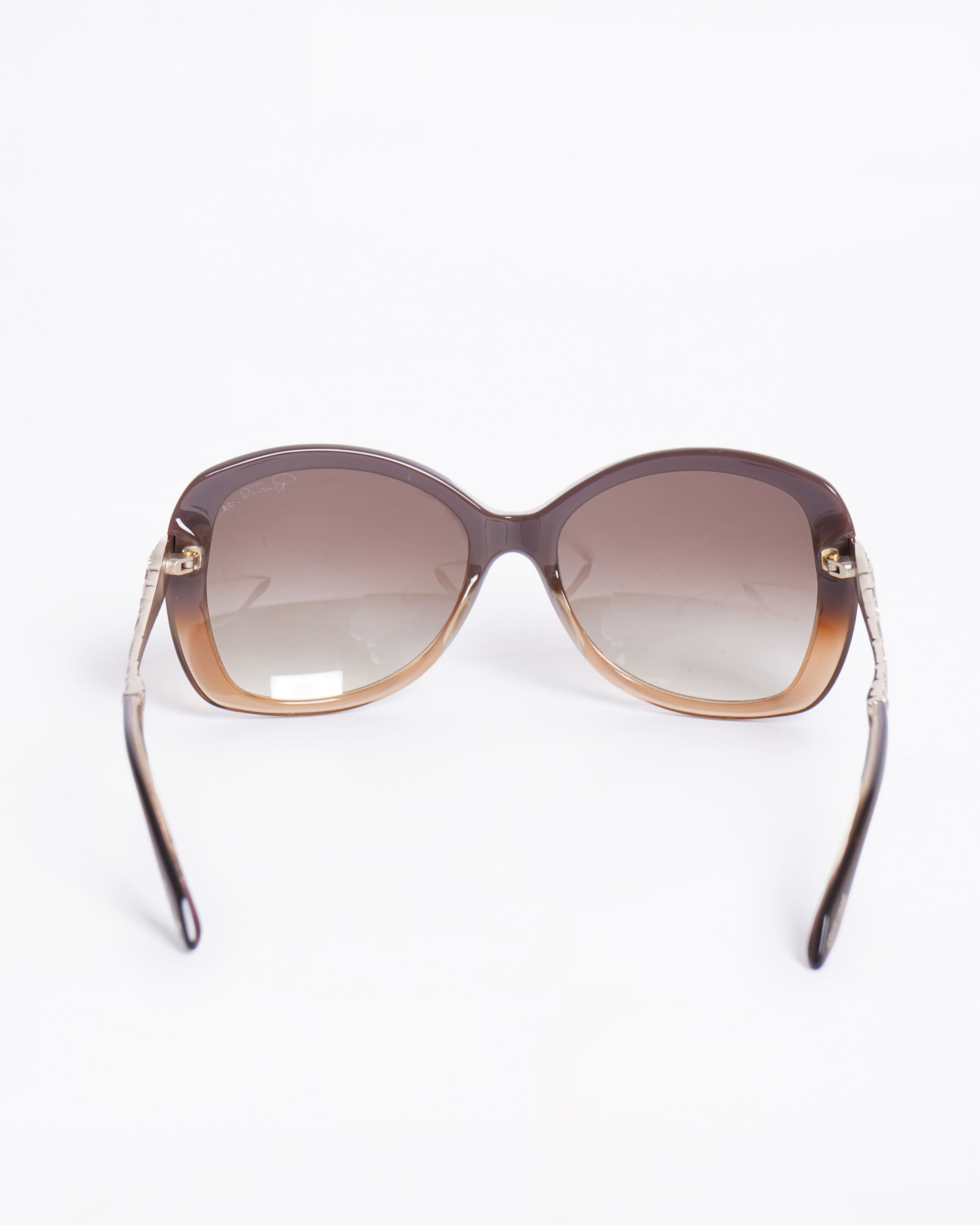 Roberto cavalli studded brown sunglasses