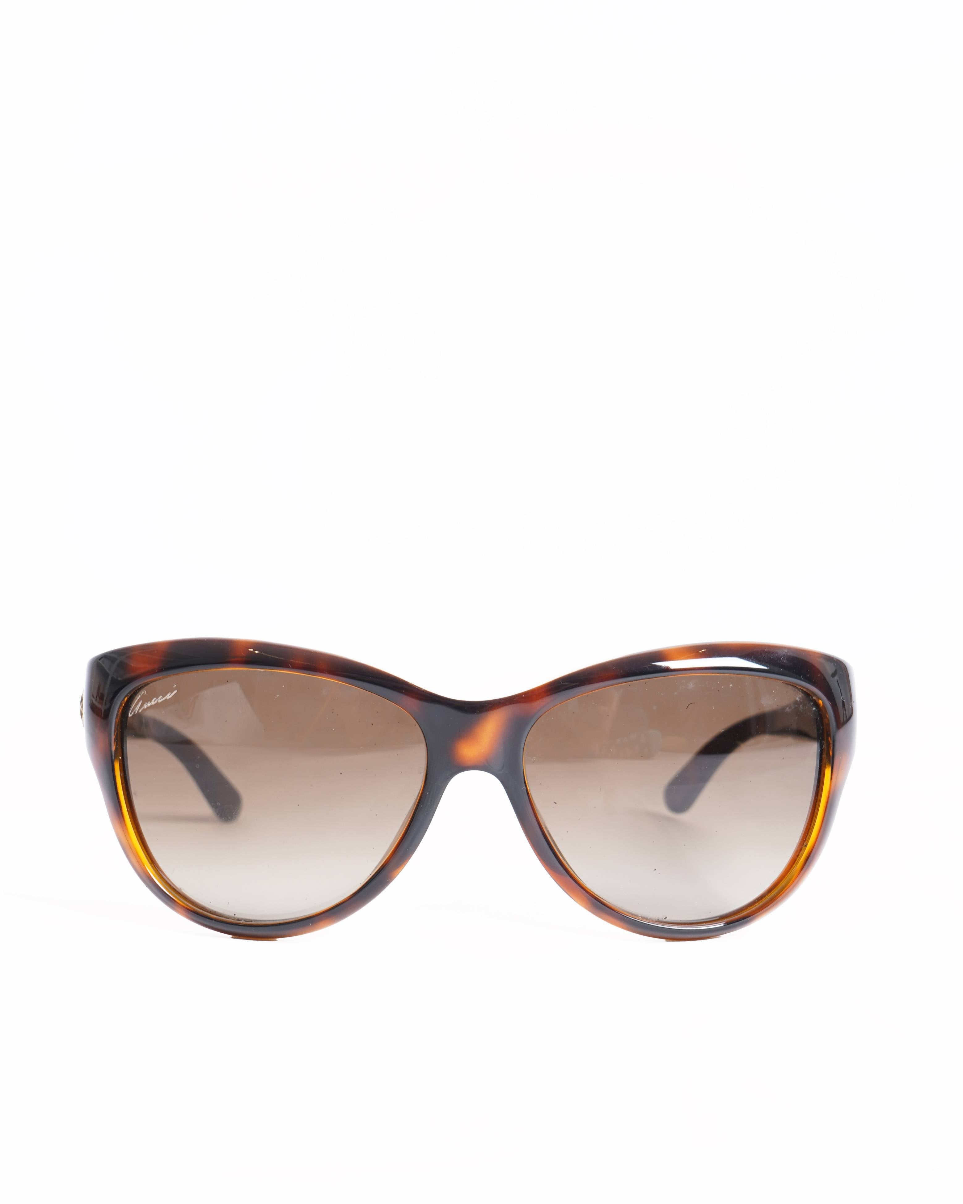 Gucci Tortoiseshell Horsebit Women's Sunglasses In Brown