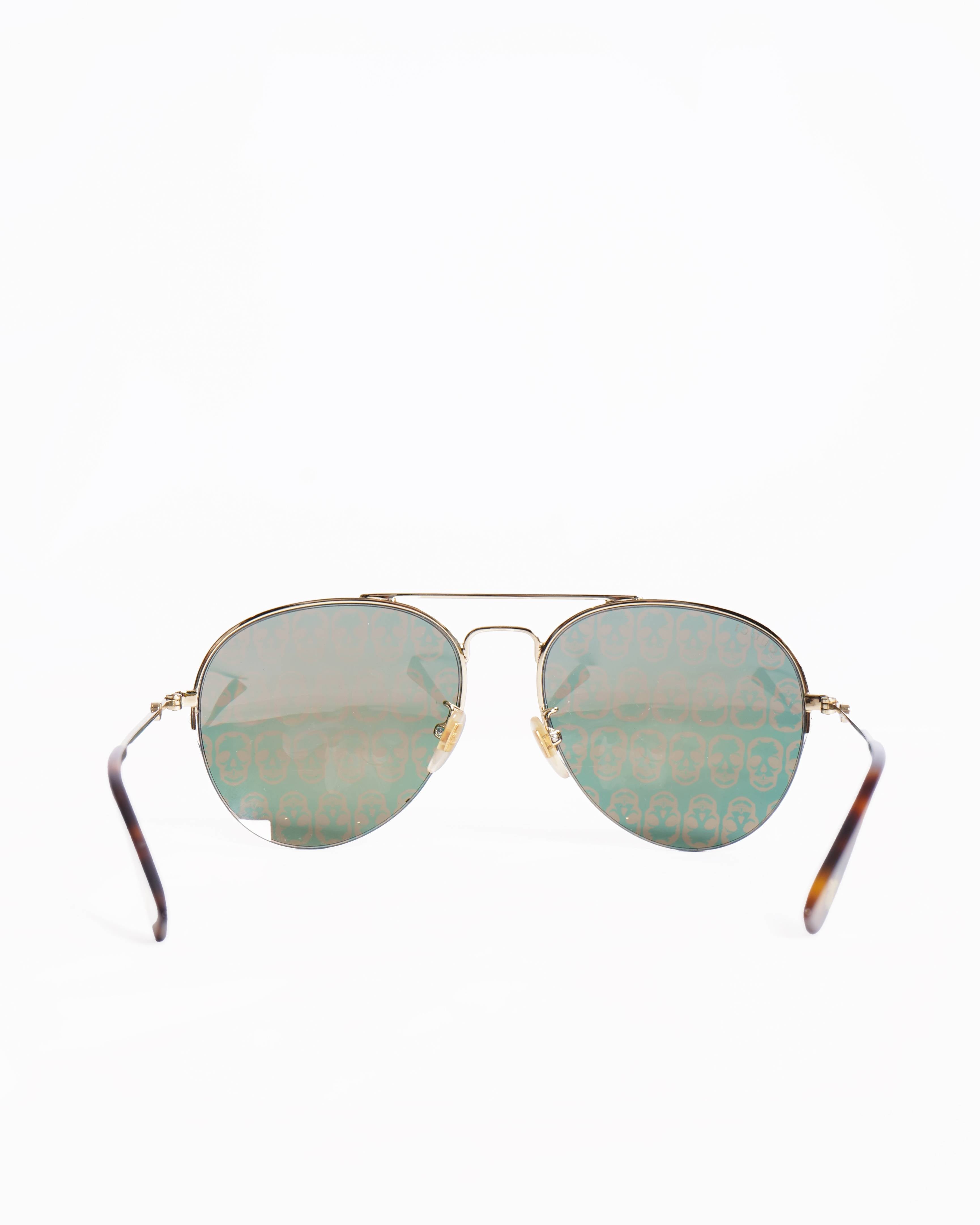Gucci Orange Mirror Skulls Aviator Sunglasses