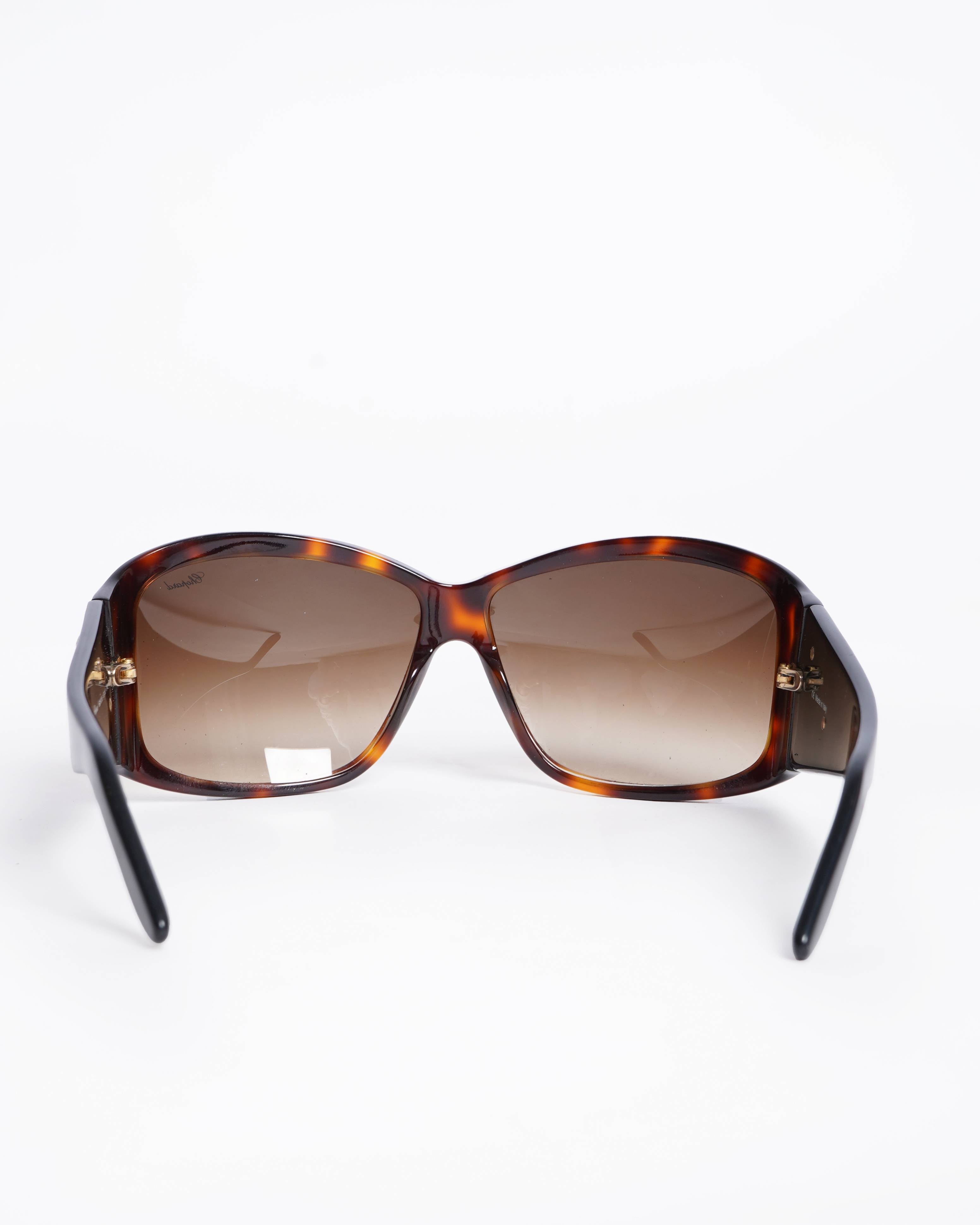 Chopard C Rhinestone Tortoiseshell Frame Sunglasses