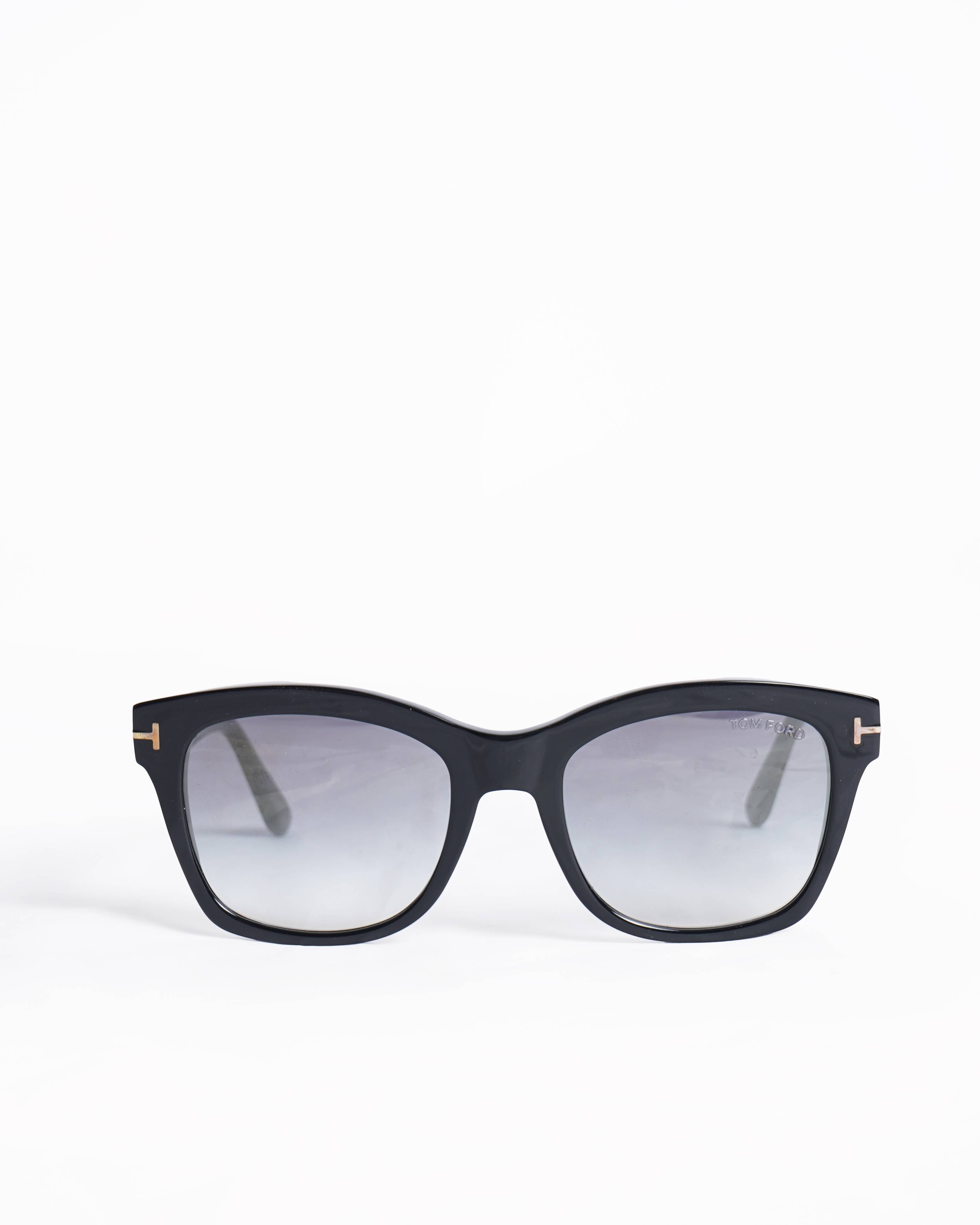 Tom Ford Black smoke mirrored lens sunglasses