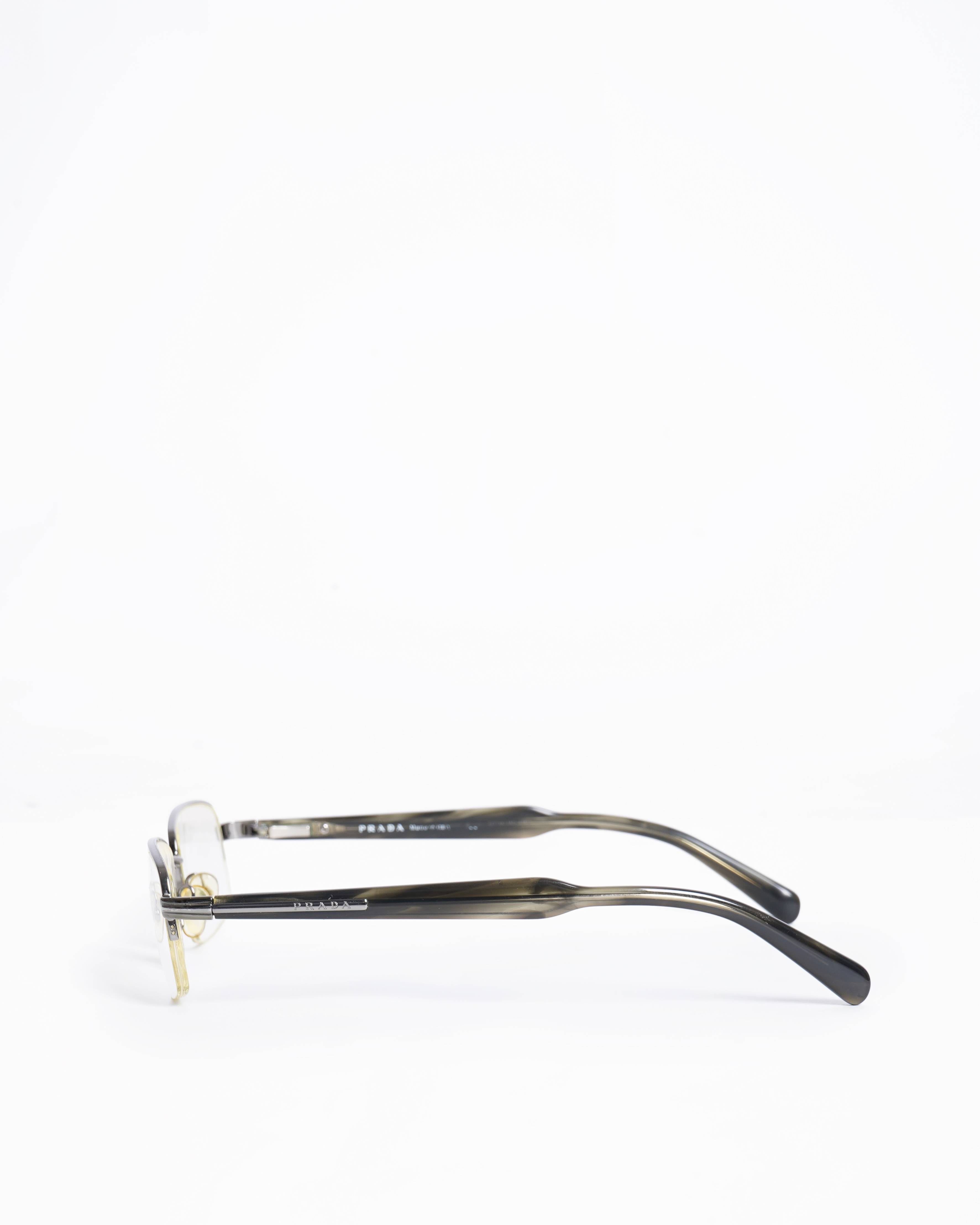 Prada Semi-Rimless Metal Optical Glasses