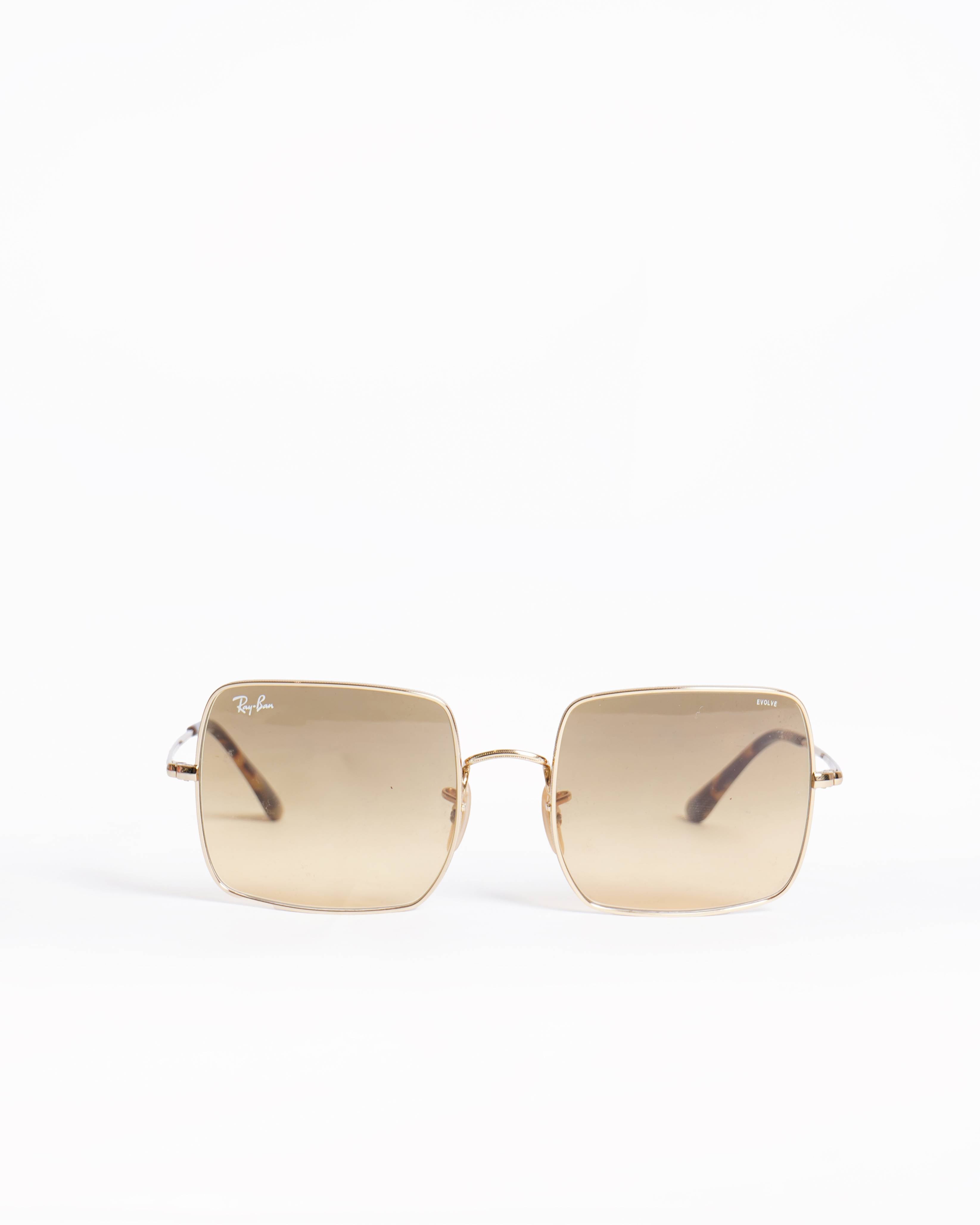 Ray-Ban arista oversized gold rim sunglasses