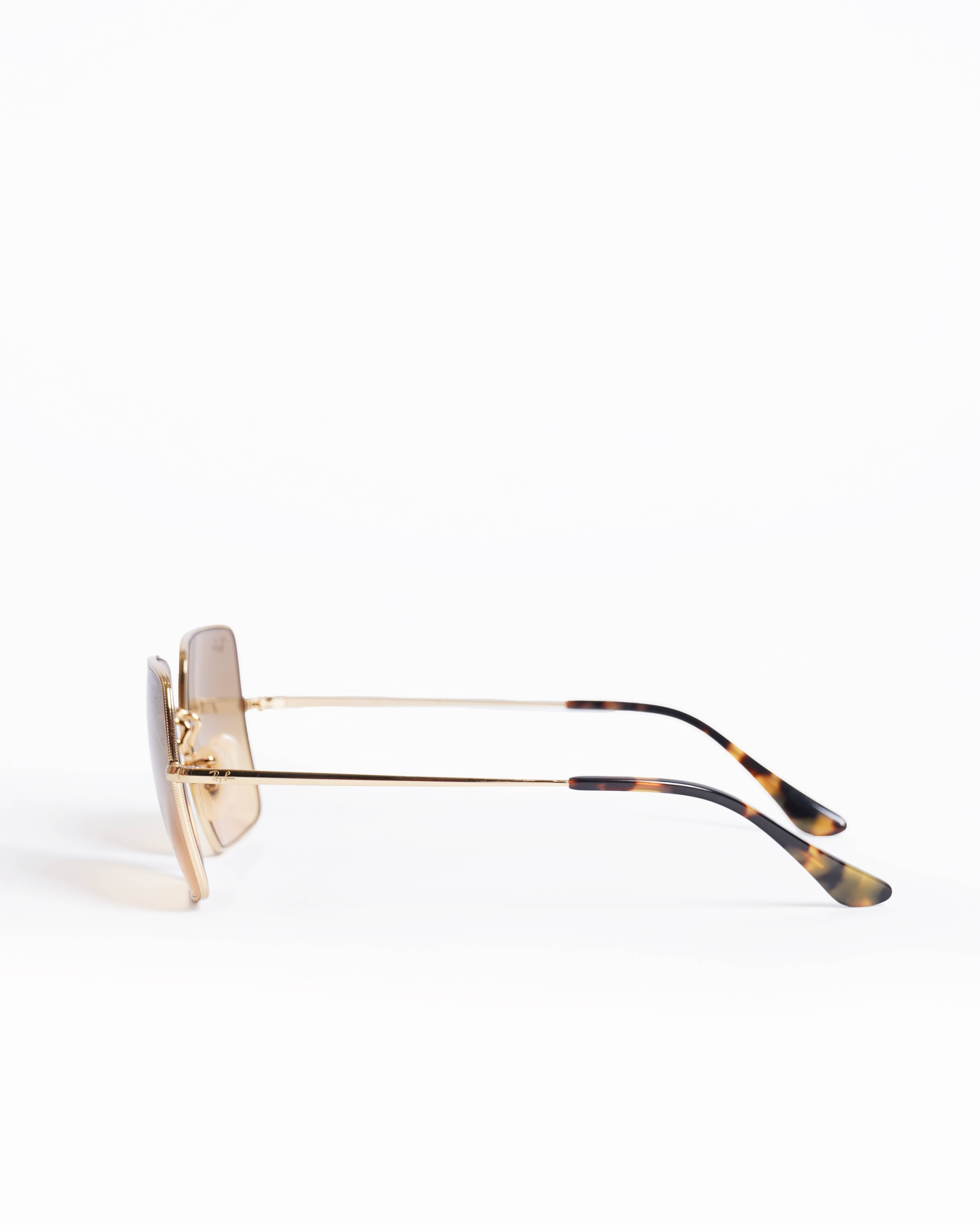 Ray-Ban arista oversized gold rim sunglasses