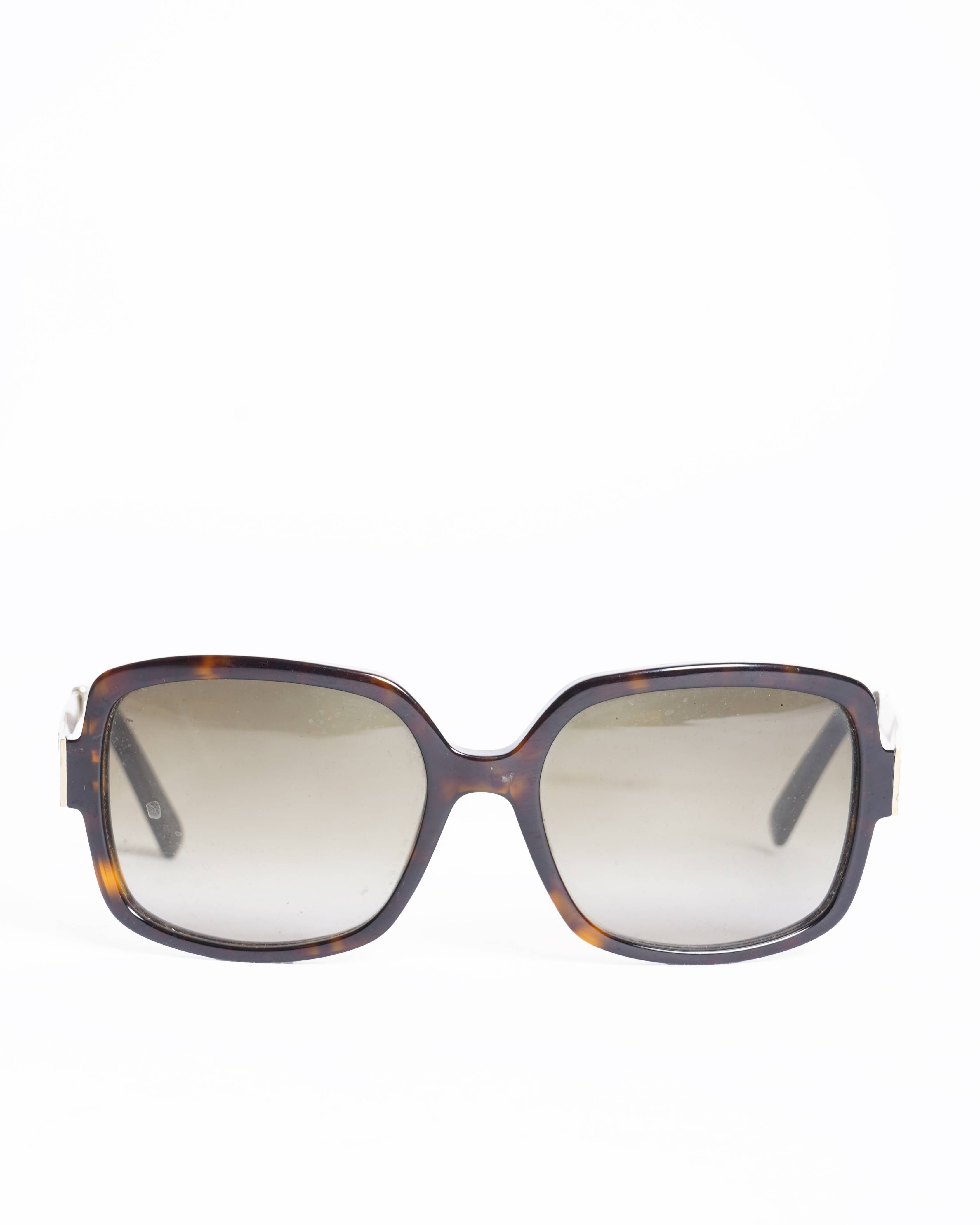 Vintage Christian Dior black & rectangular frame sunglasses