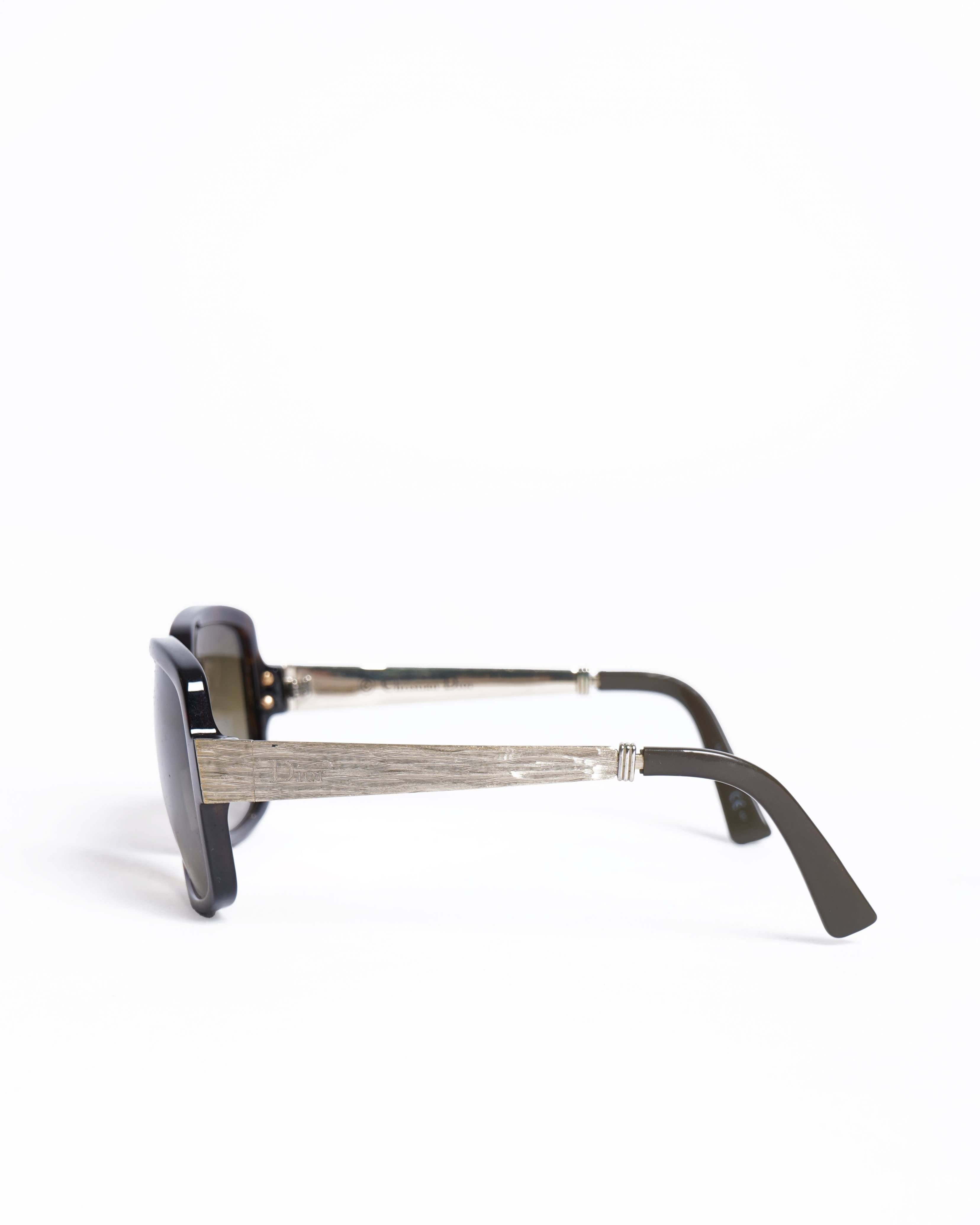 Vintage Christian Dior black & rectangular frame sunglasses