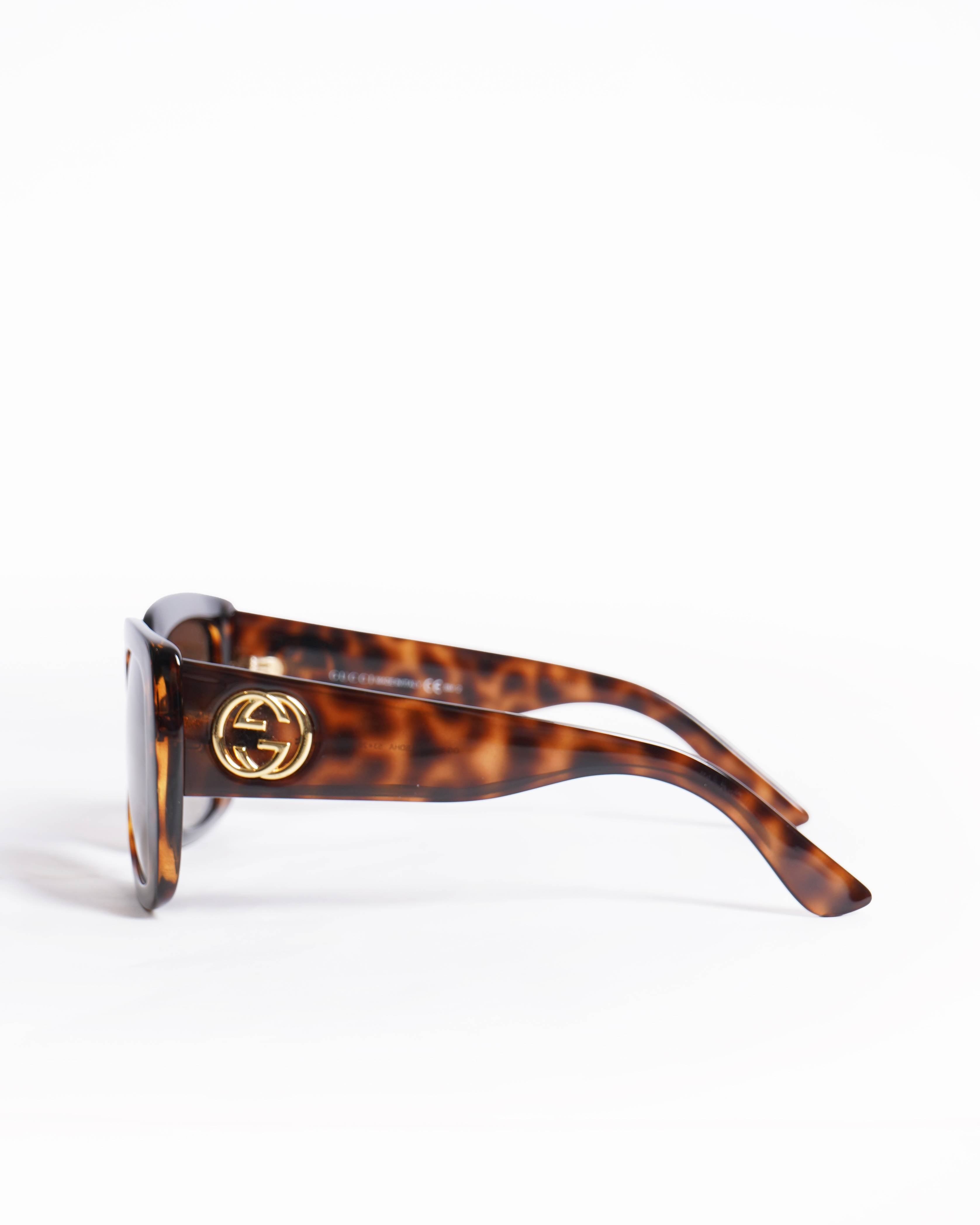 Gucci Tortoiseshell Brown Square-frame Sunglasses