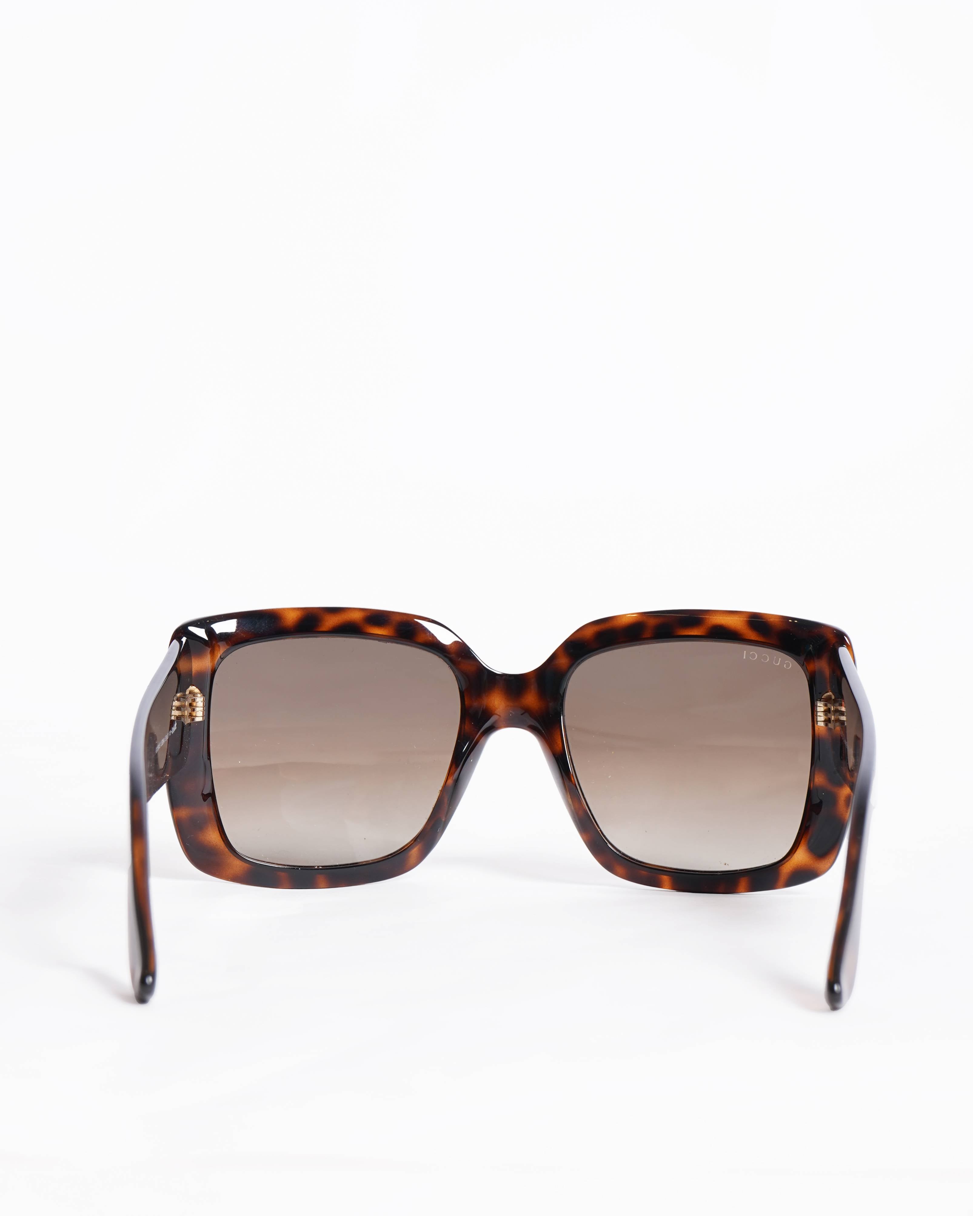 Gucci Tortoiseshell Brown Square-frame Sunglasses