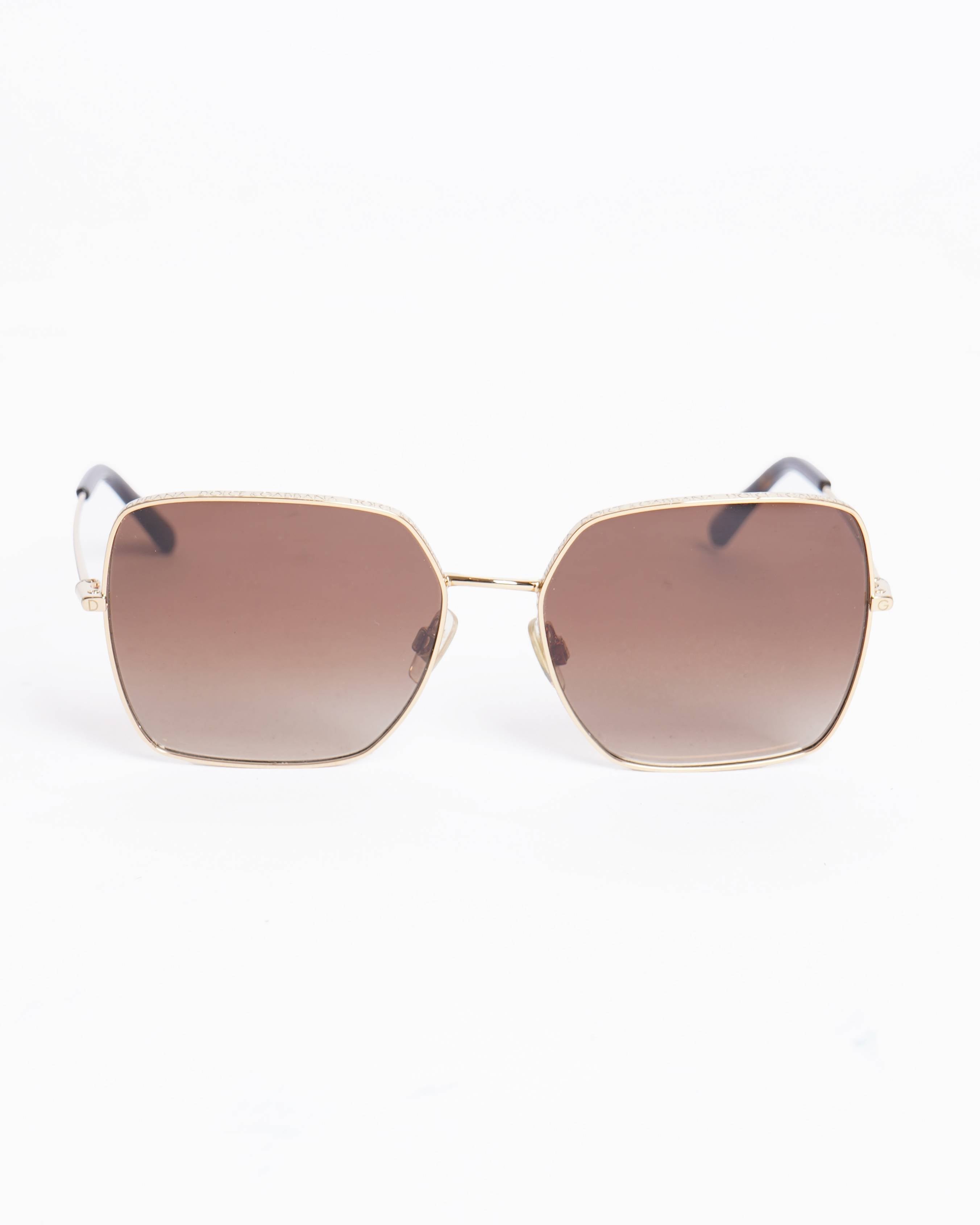 Dolce & Gabbana DG2242 Gold Brown Sunglasses Women's