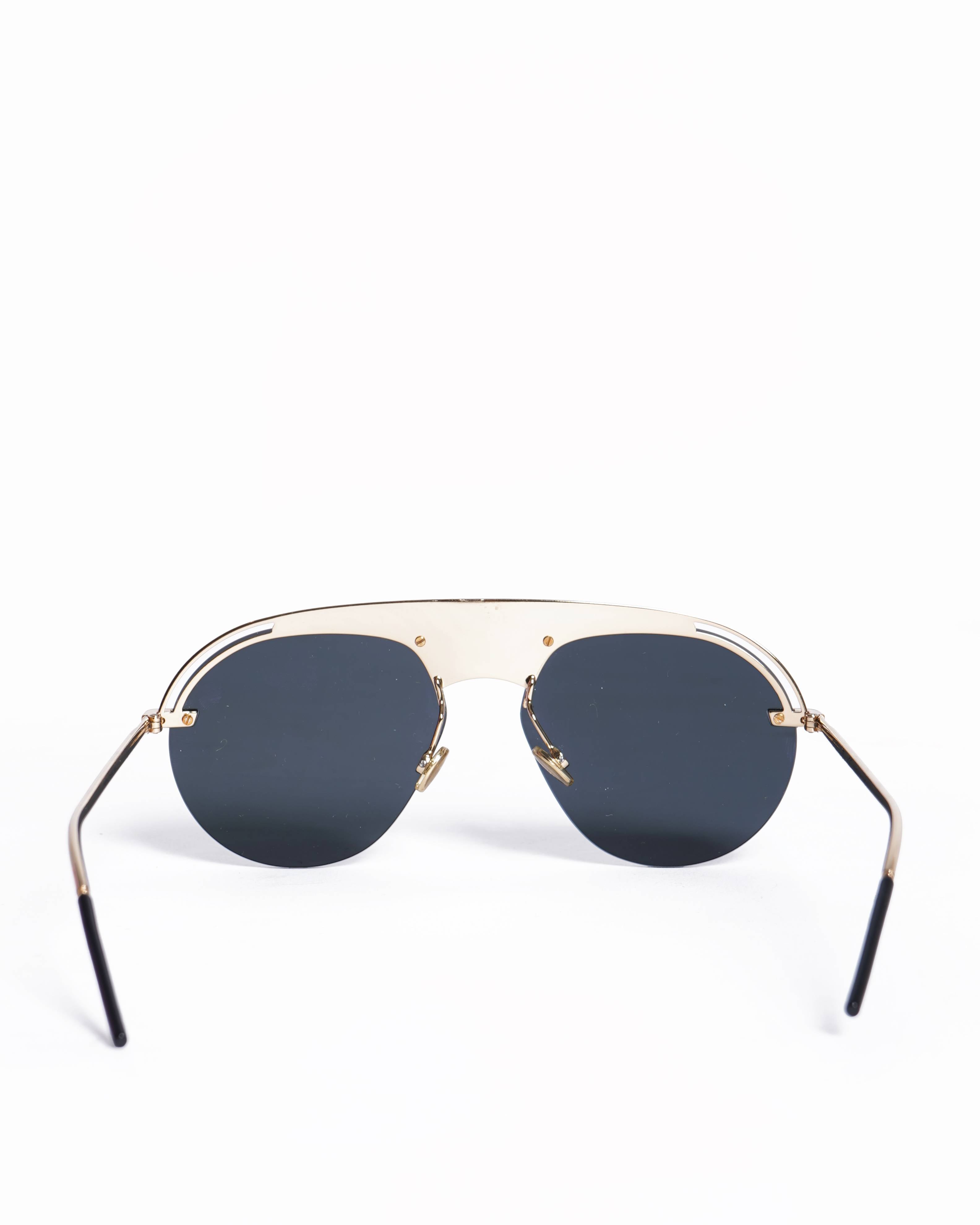 Christian Dior Black & Gold Aviator Sunglasses