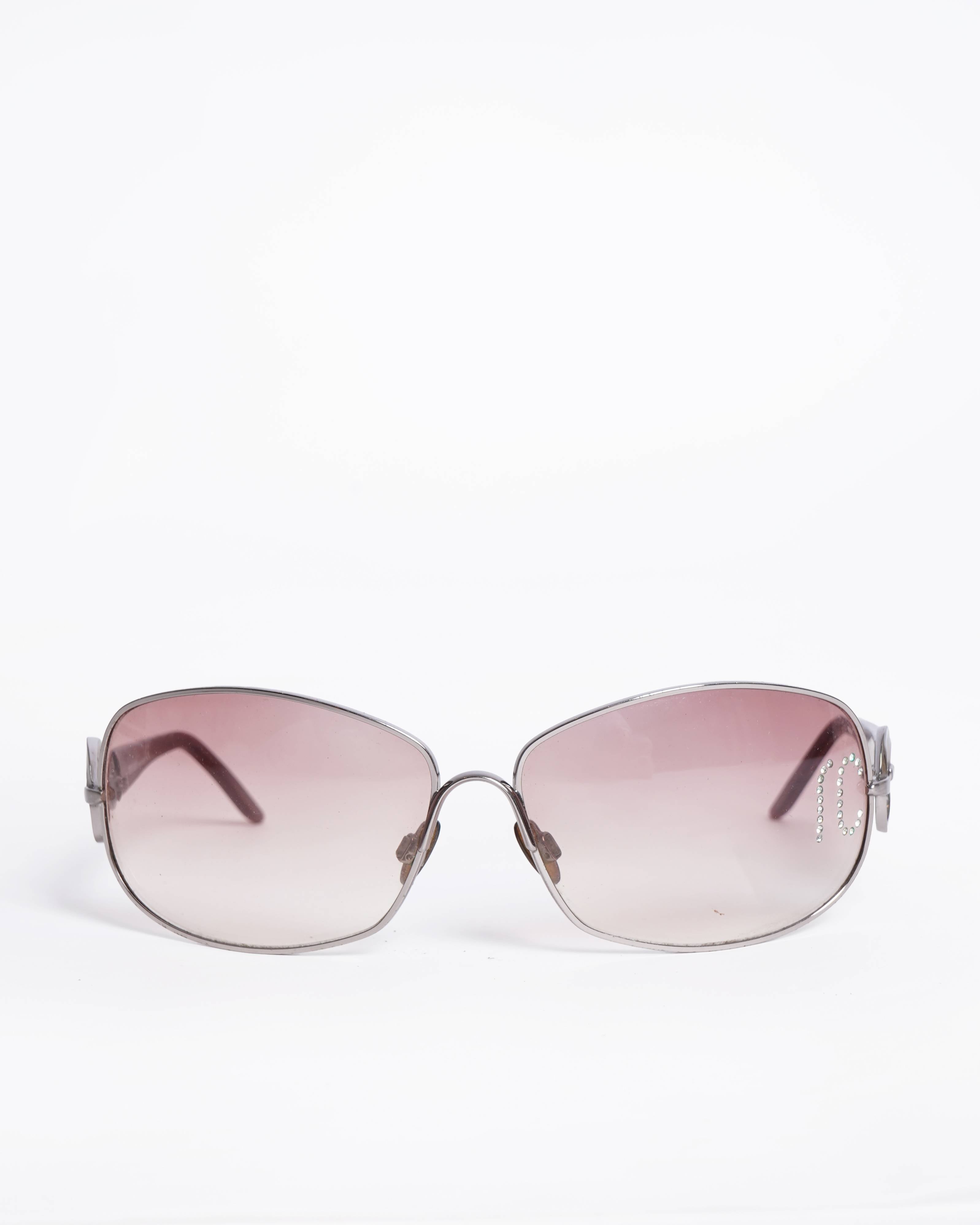 Roberto Cavalli Pink Rimless Embellished Sunglasses