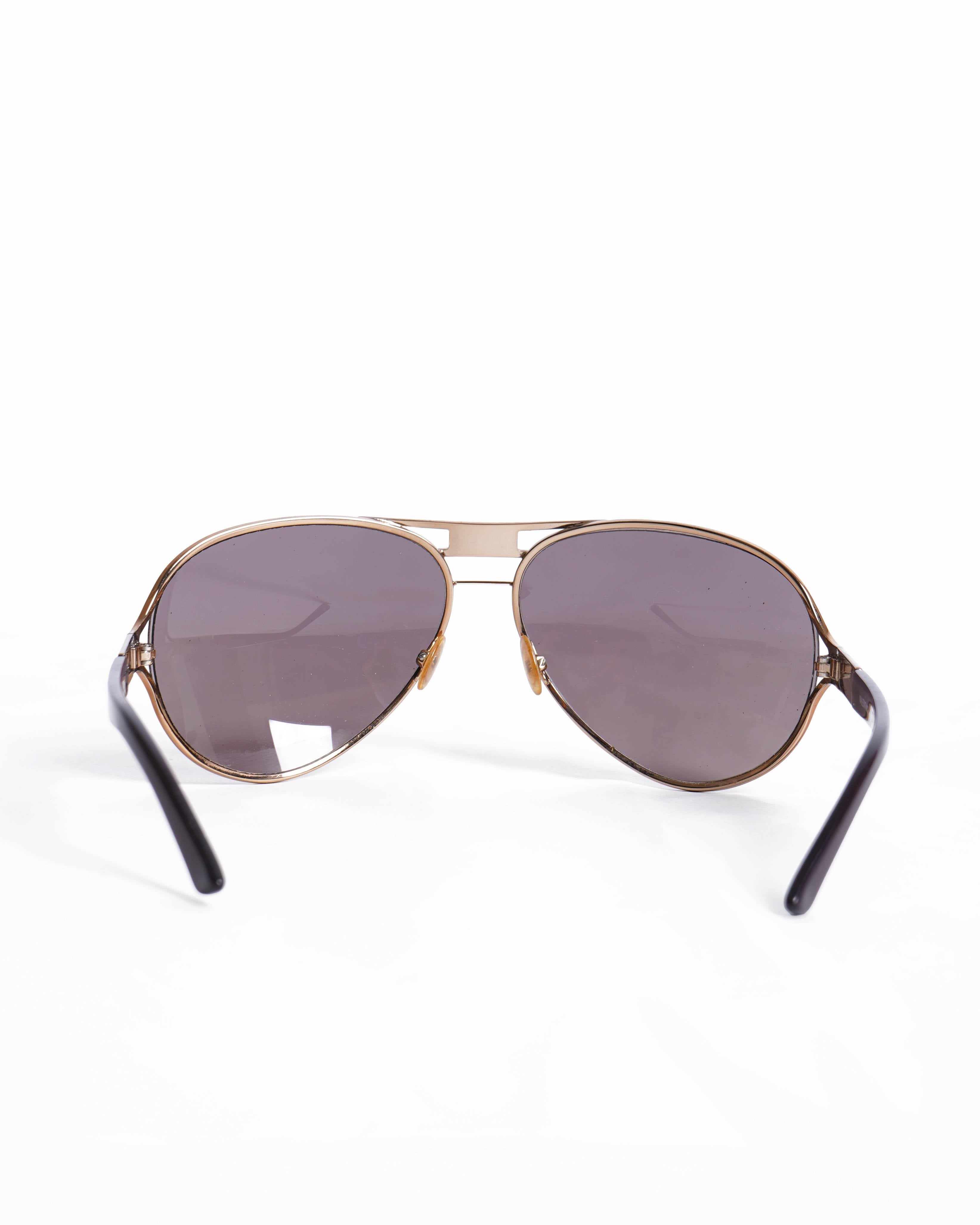 Valentino Gold Tone Women's Aviator Sunglasses