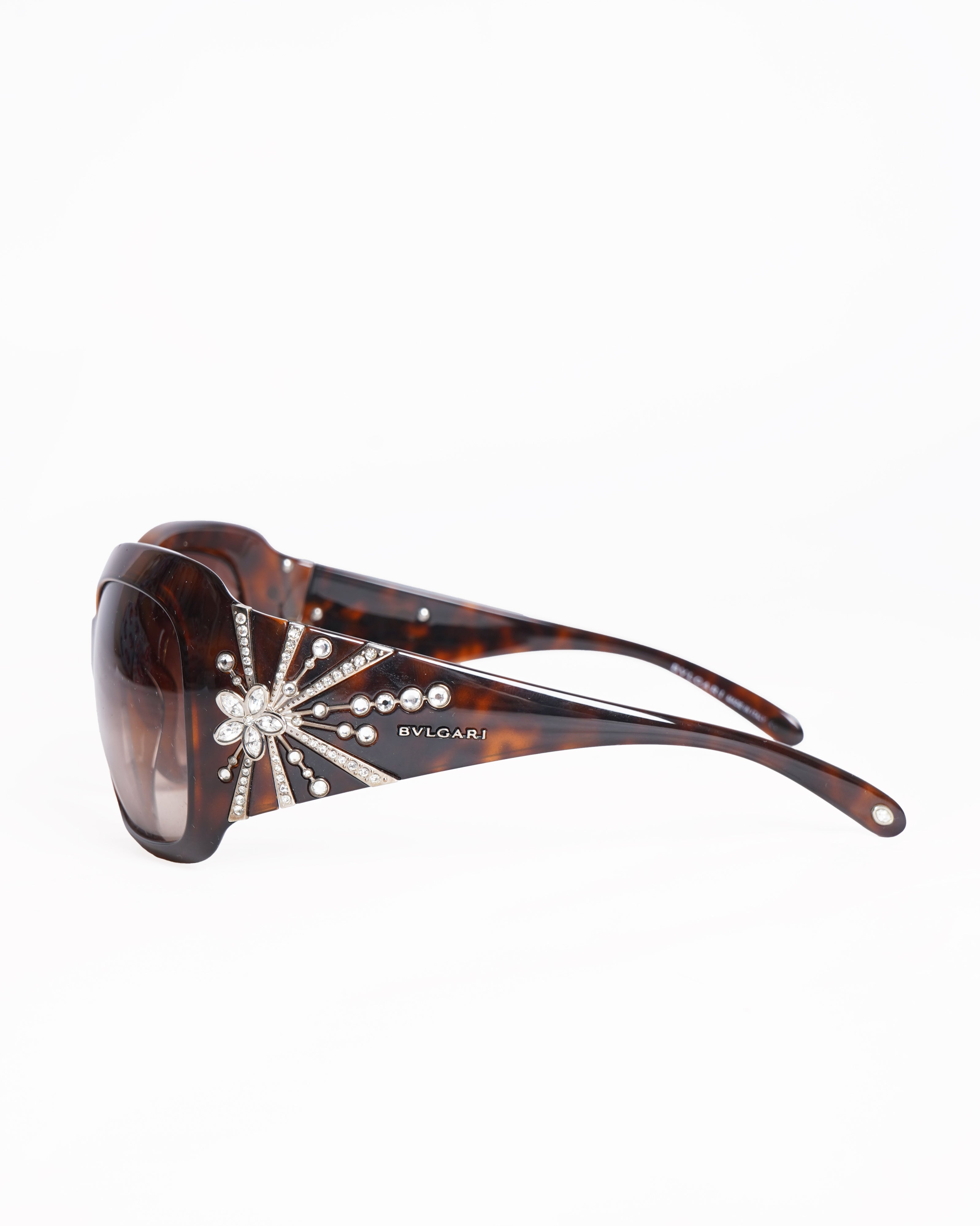 Bvlgari crystal embellished flower limited edition sunglasses