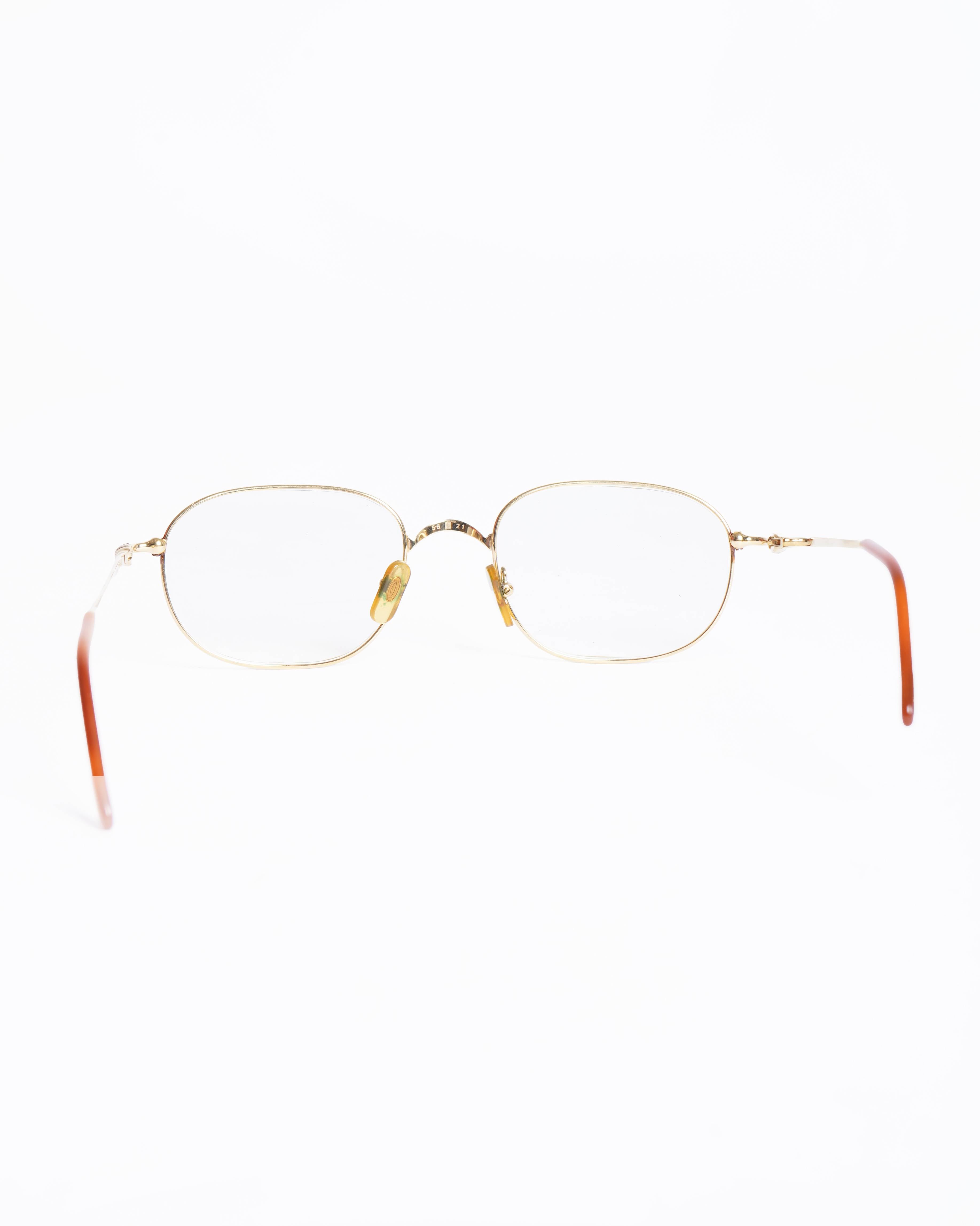 Vintage Rare Cartier Unisex Gold Plated Oval Glasses