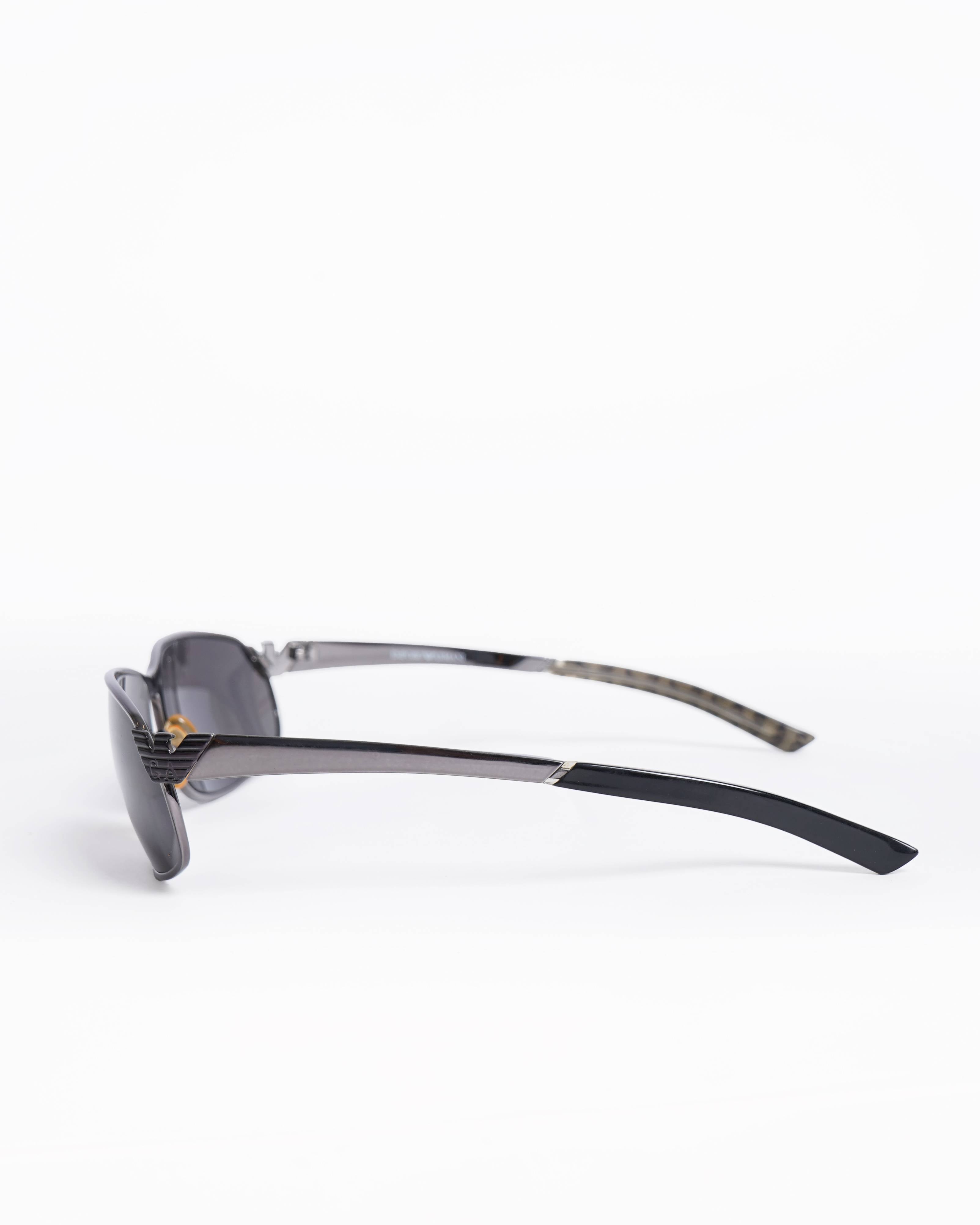 Emporio Armani Metal Frame Rectangular Sunglasses
