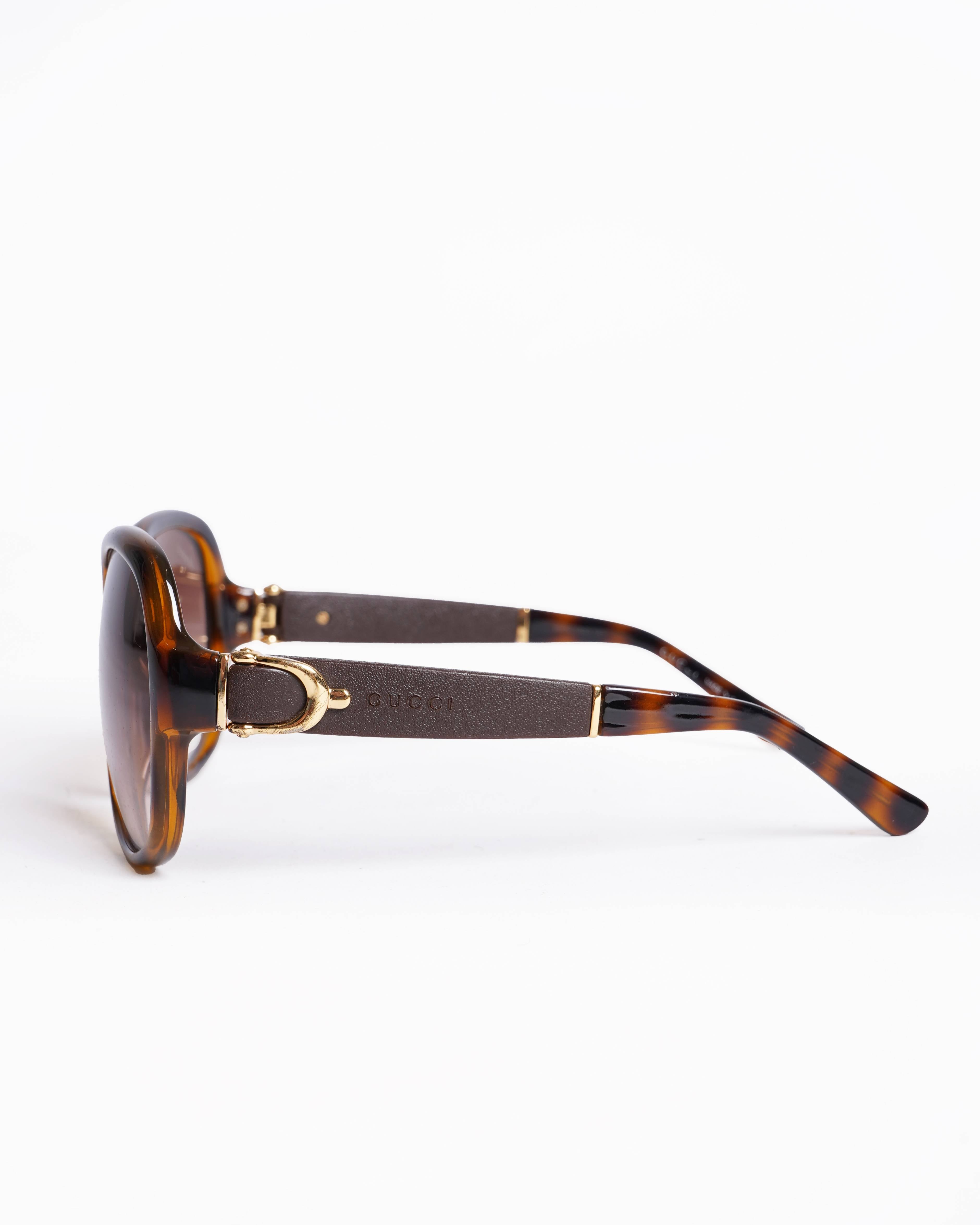 Gucci metallic Tortoiseshell brown sunglasses